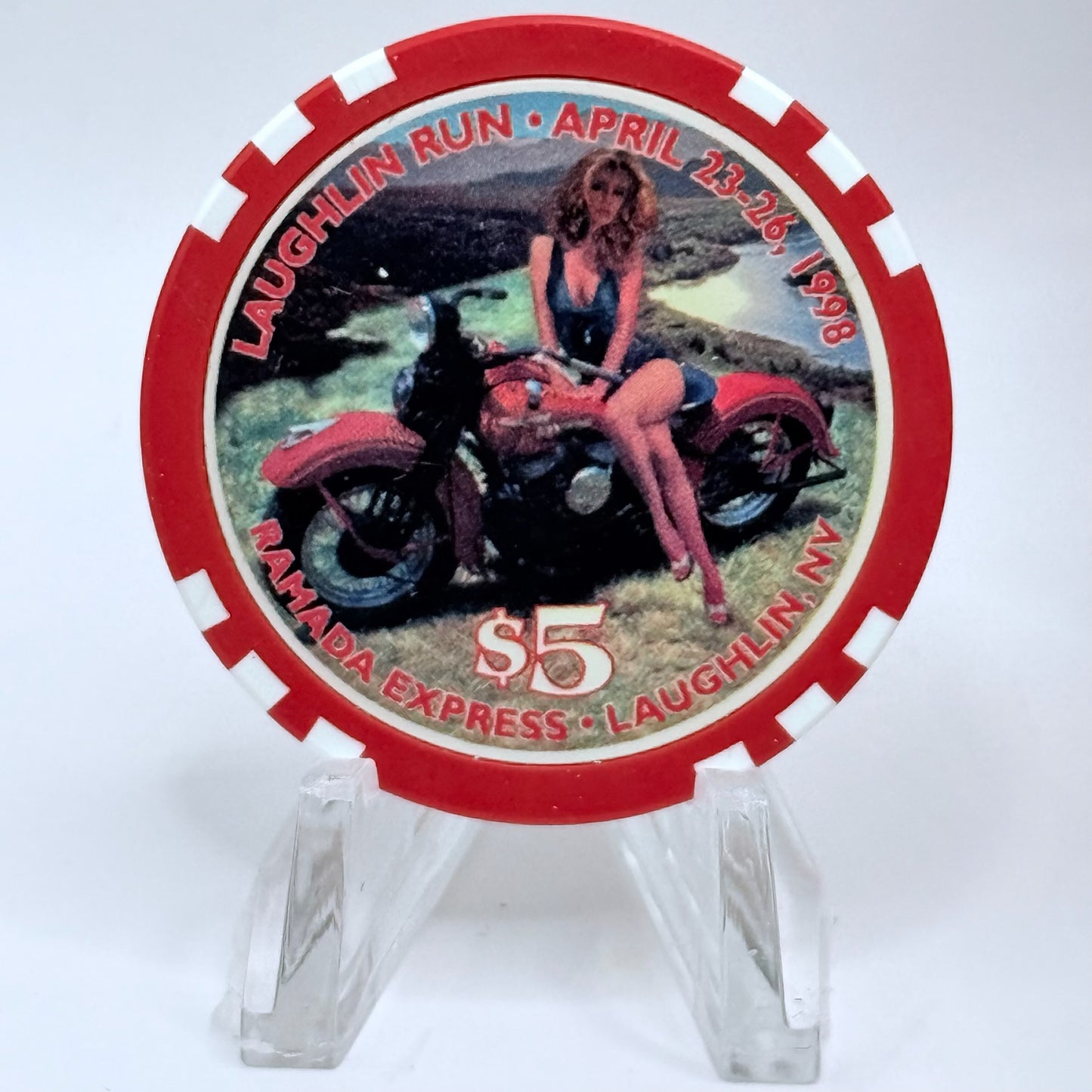 Ramada Express Laughlin Nevada 1998 'Laughlin Run' LE $5 Casino Chip V1370
