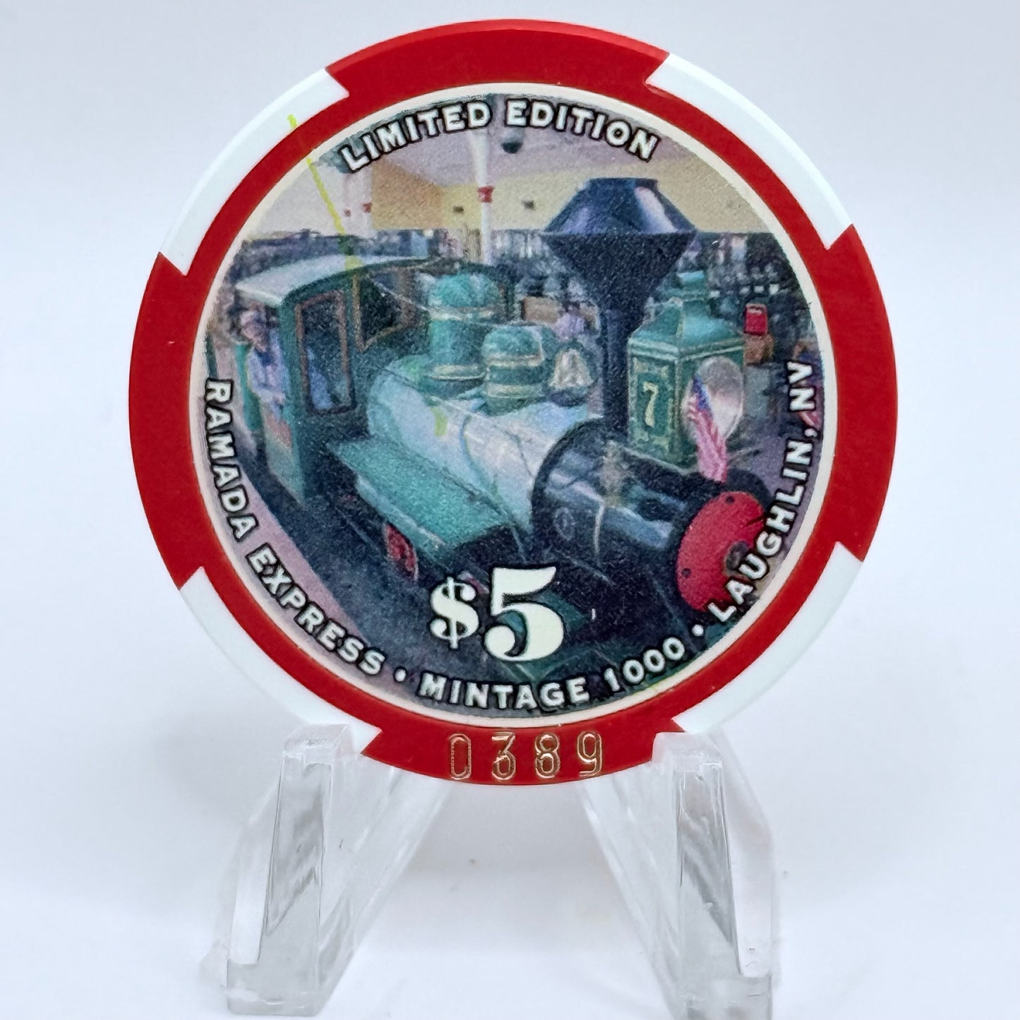 Ramada Express Laughlin Nevada 2000 'Laughlin River Run' LE $5 Casino Chip V5323