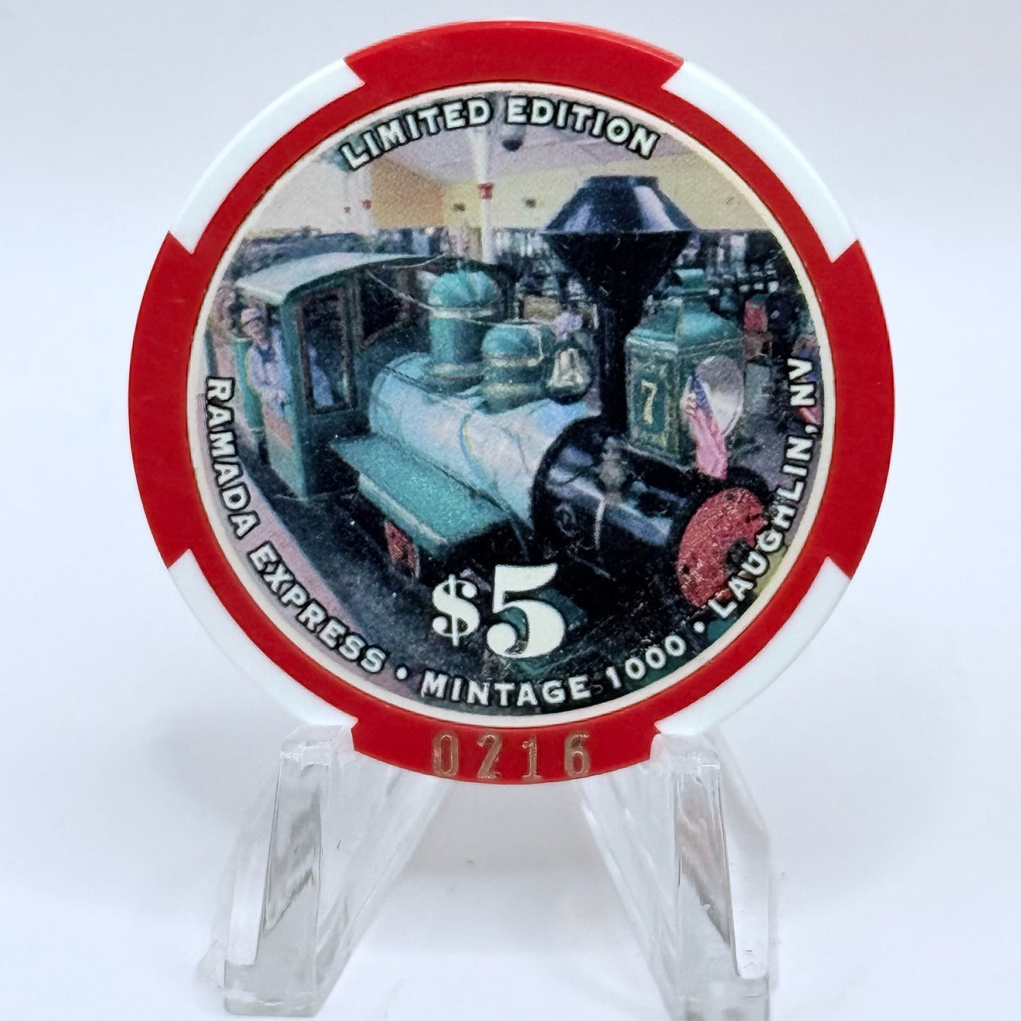 Ramada Express Laughlin Nevada 1999 'Laughlin Run' LE $5 Casino Chip V3246