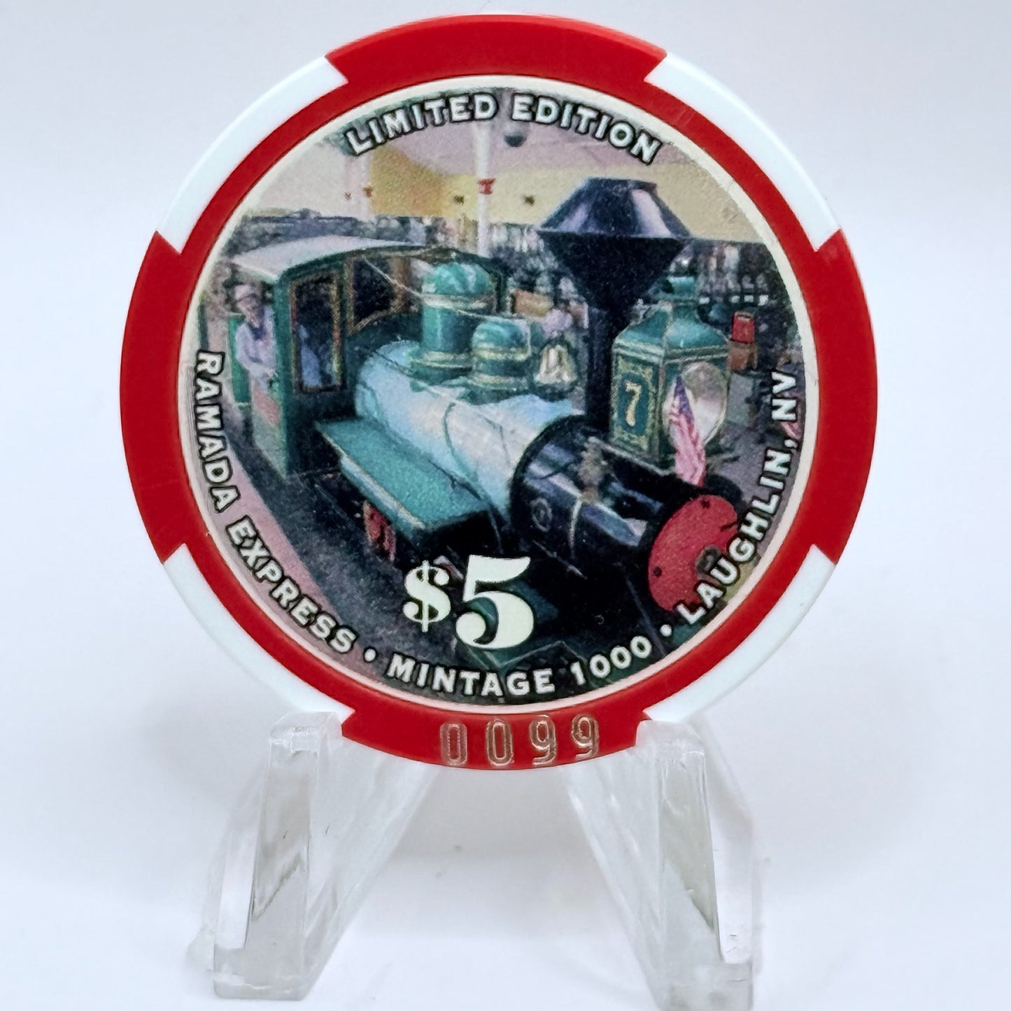 Ramada Express Laughlin Nevada 1999 'Fourth of July' LE $5 Casino Chip V5322