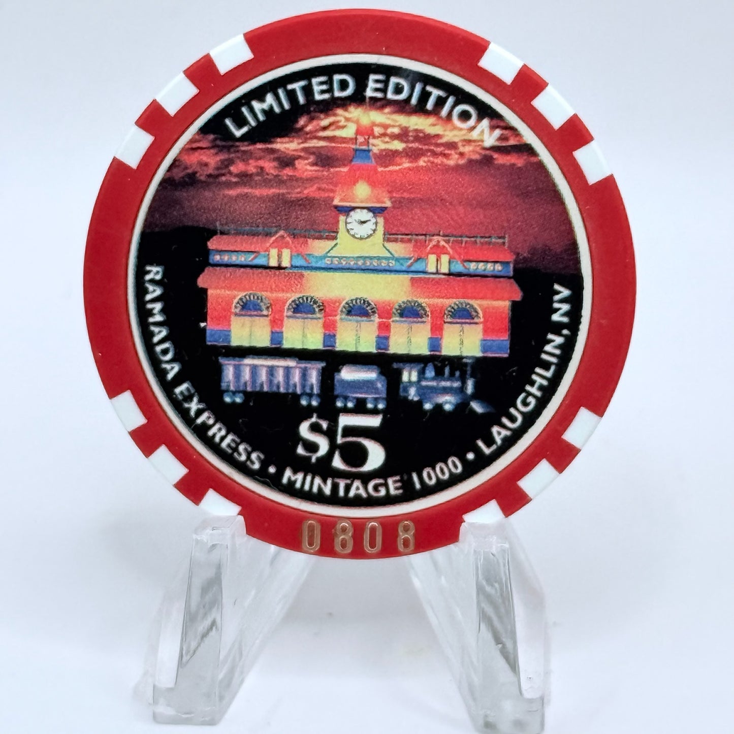 Ramada Express Laughlin Nevada 1998 '10th Anniversary' LE $5 Casino Chip V1354