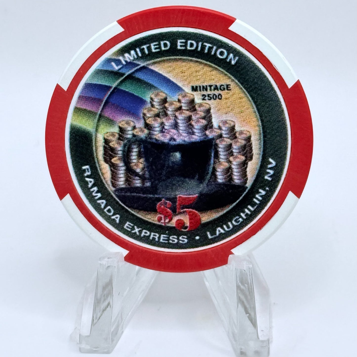 Ramada Express Laughlin Nevada 2005 'St. Patrick's Day' LE $5 Casino Chip E4462