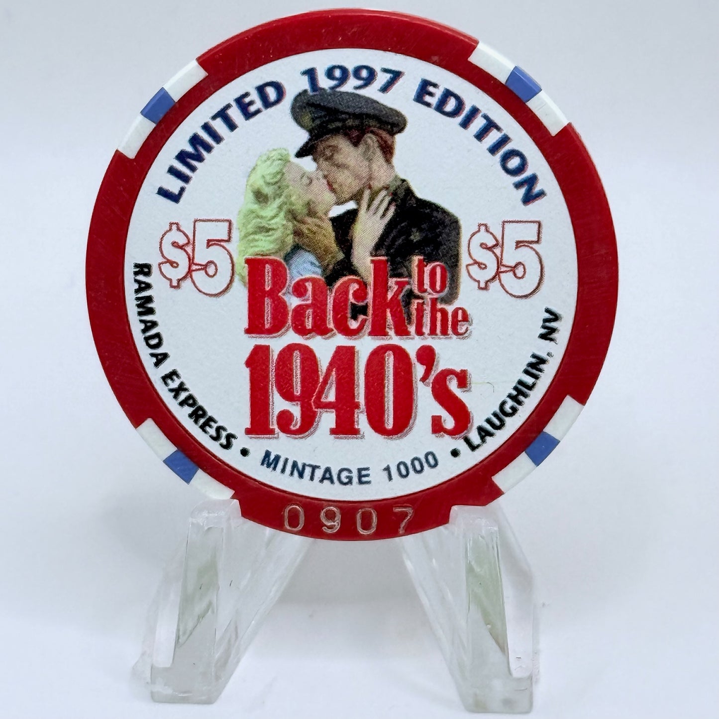 Ramada Express Laughlin Nevada 1998 'Back To The 1940's' LE $5 Casino Chip V1356