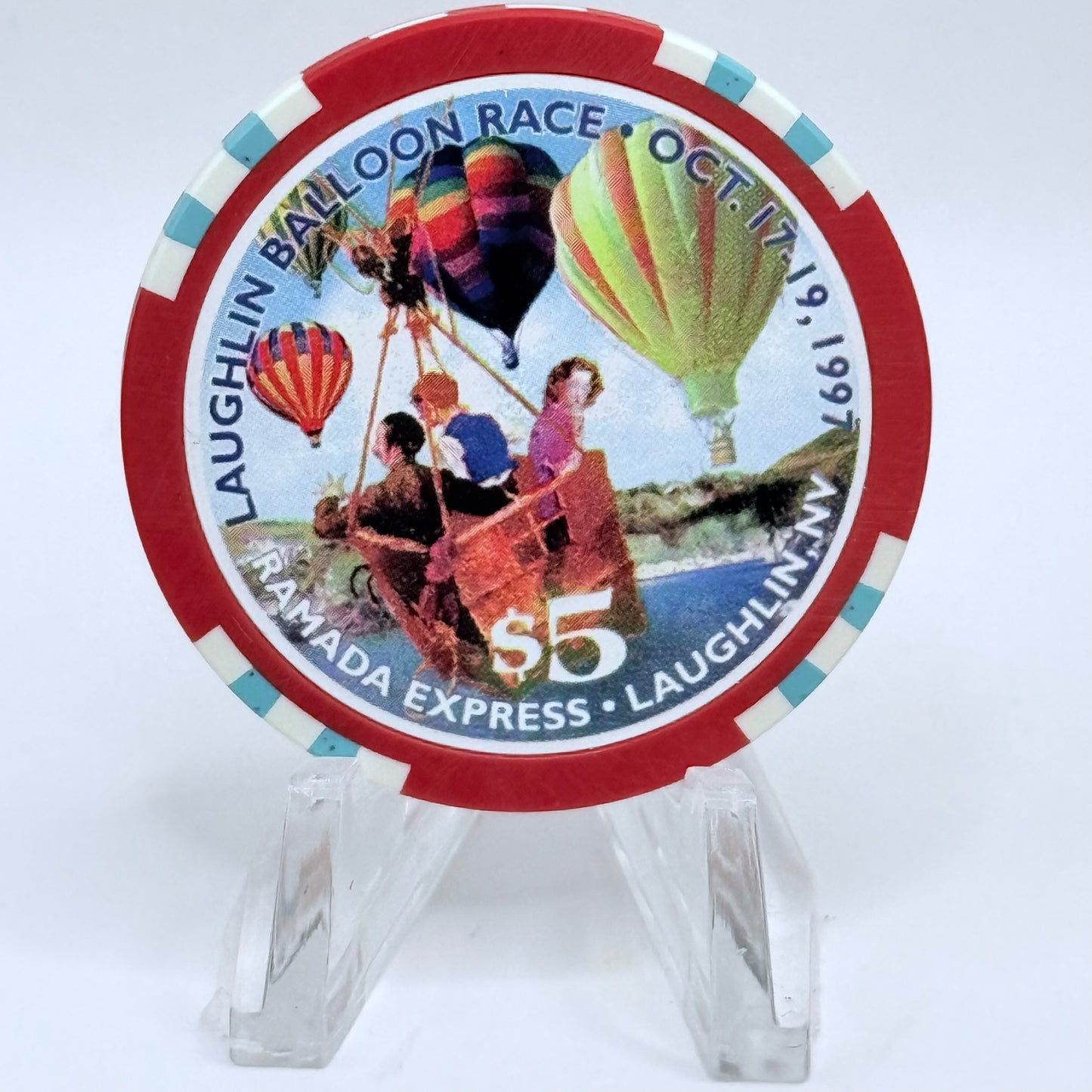 Ramada Express Laughlin Nevada 1997 'Laughlin Balloon Race' LE $5 Casino Chip V1367