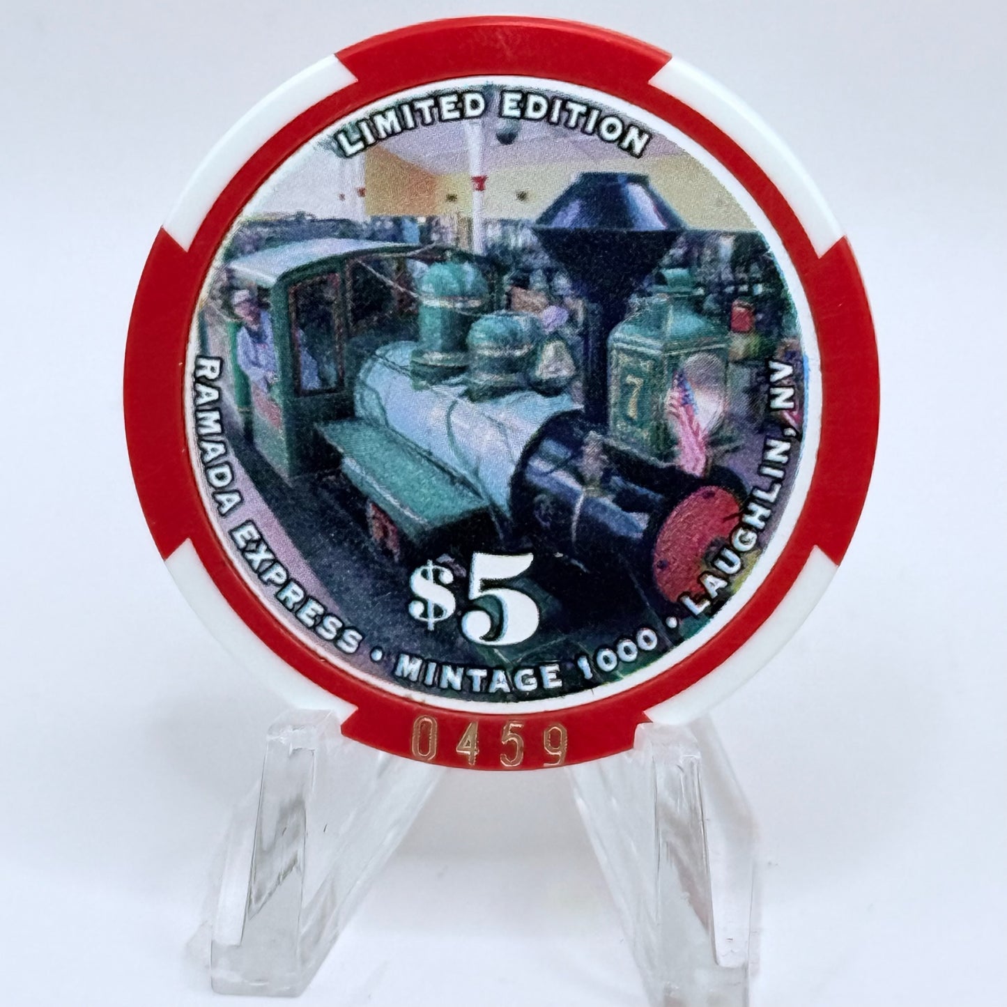 Ramada Express Laughlin Nevada 2001 'Fourth of July' LE $5 Casino Chip V9537