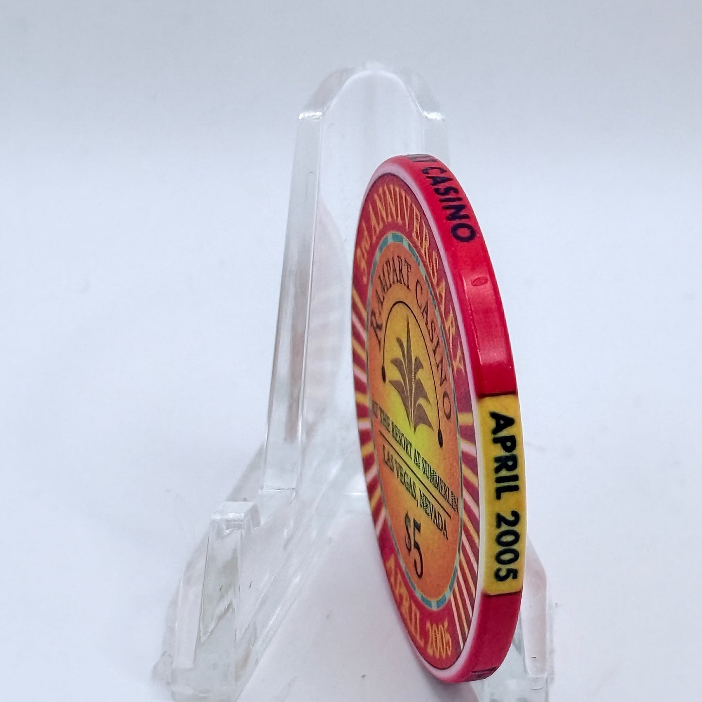 Rampart Casino Las Vegas Nevada 2005 'Third Anniversary' LE $5 Casino Chip E4492