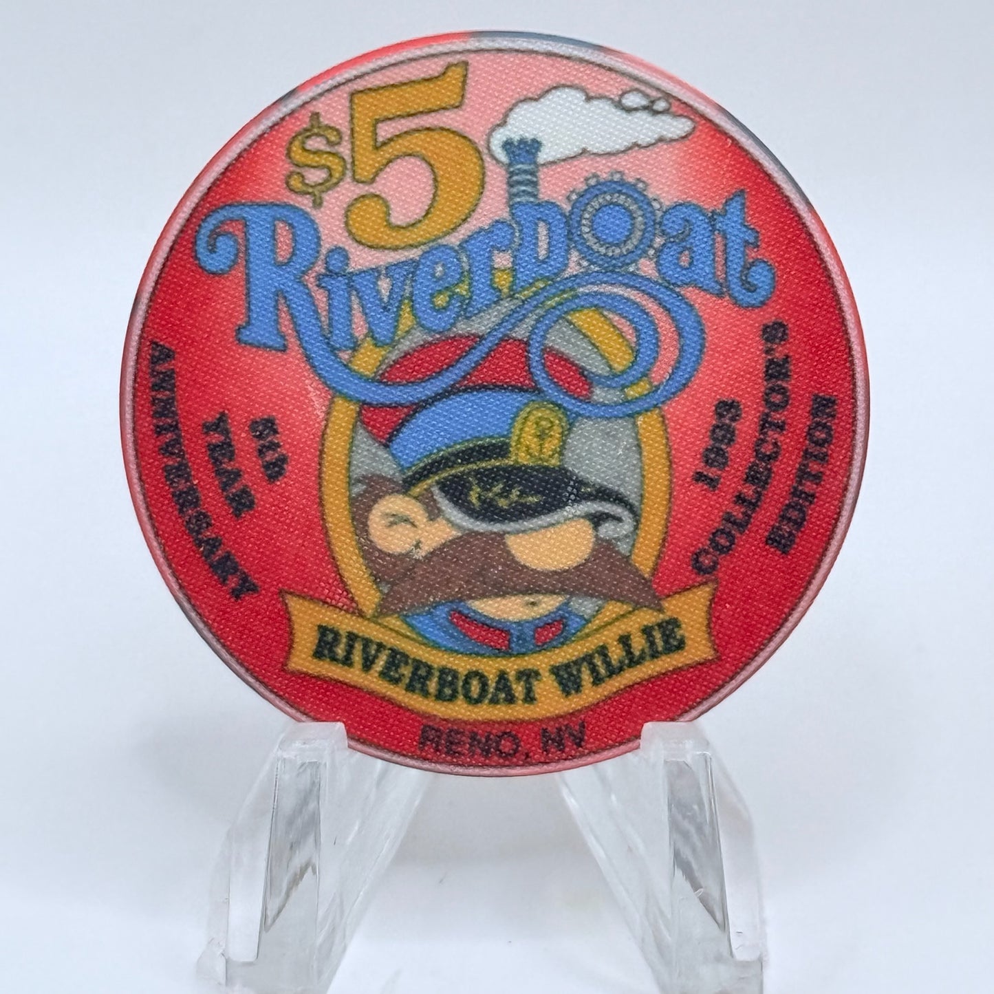 Riverboat Reno Nevada 1993 '5th Year Anniversary' LE $5 Casino Chip N0629