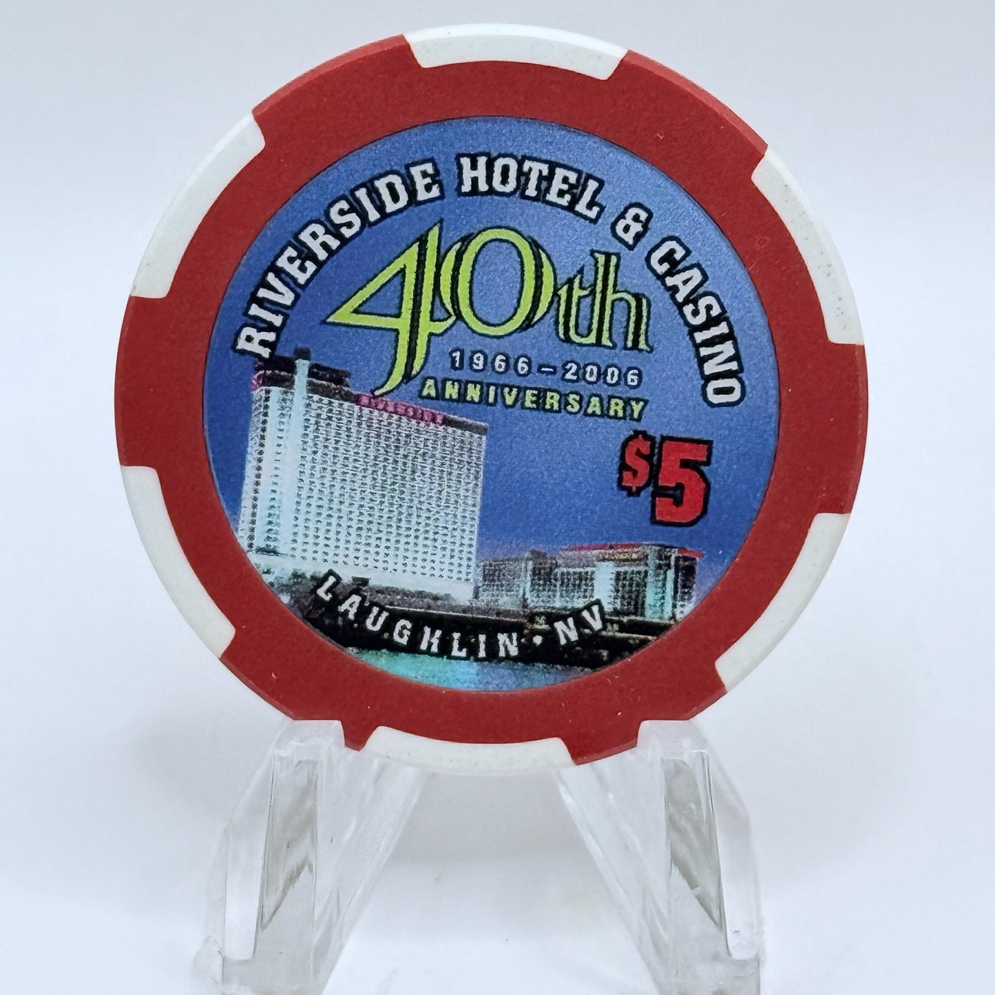 Riverside Resort Casino Laughlin Nevada 2006 '40th Anniversary' LE $5 Casino Chip E5444