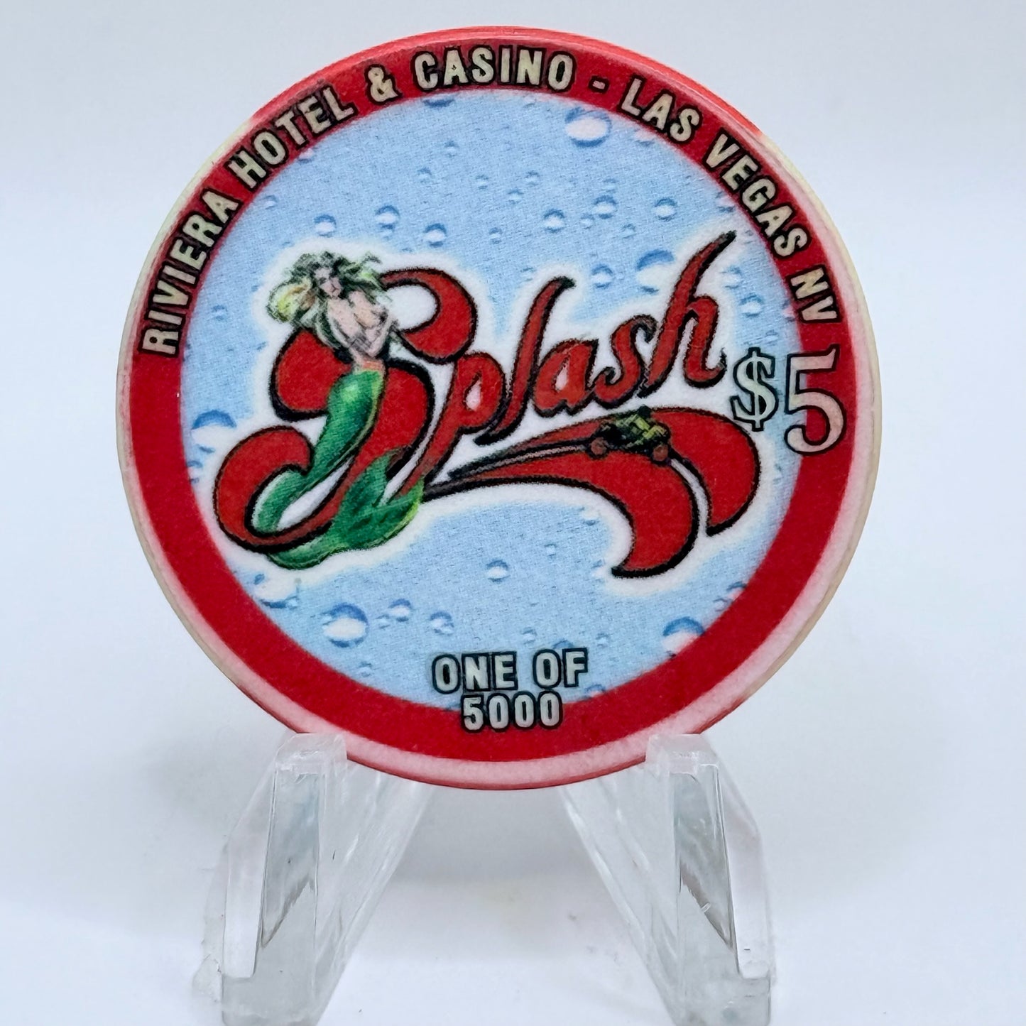 Riviera Las Vegas Nevada 1999 'Splash' LE $5 Casino Chip V5413