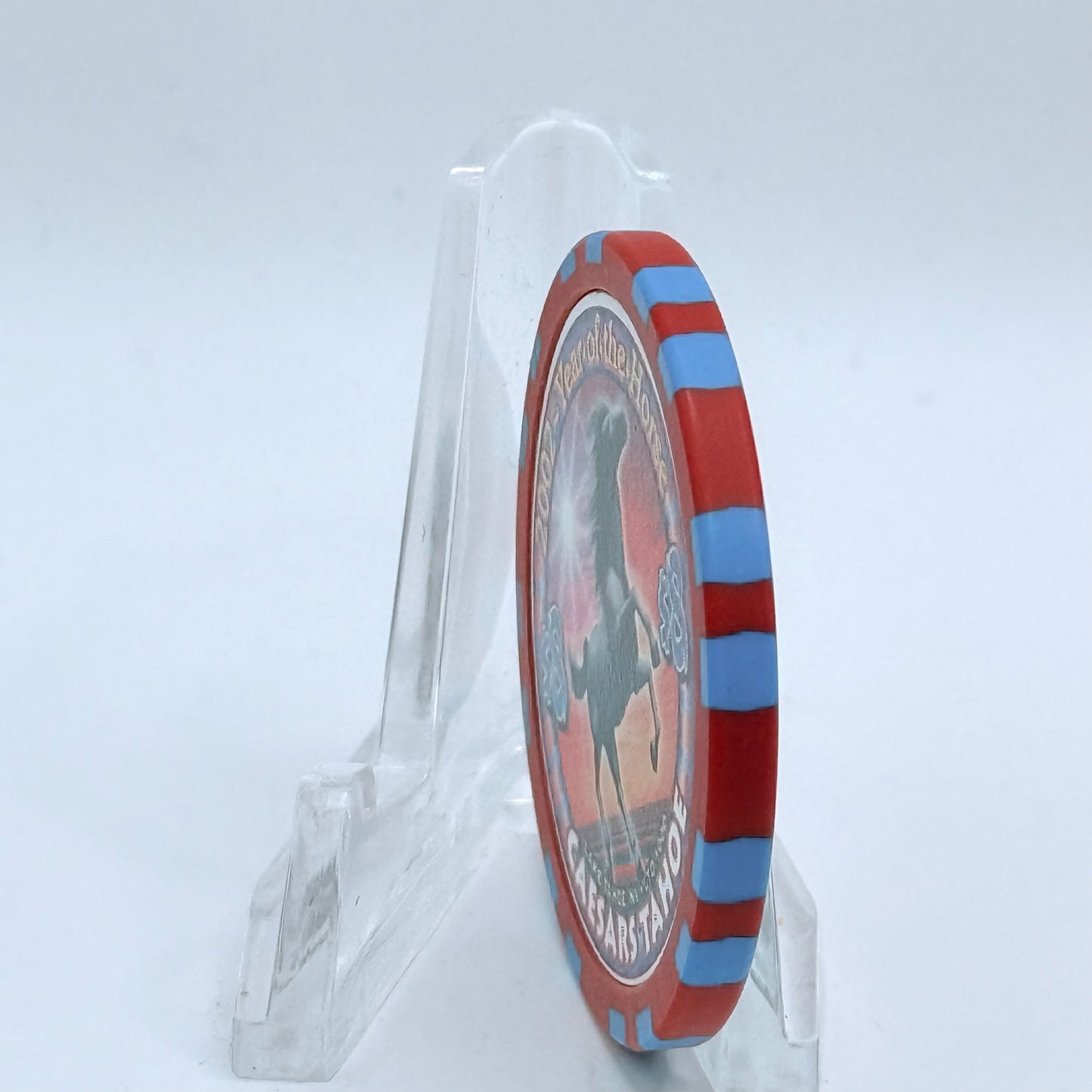 Caesars Tahoe Lake Tahoe Nevada 2002 'Year Of The Horse' LE $8 Casino Chip V8154