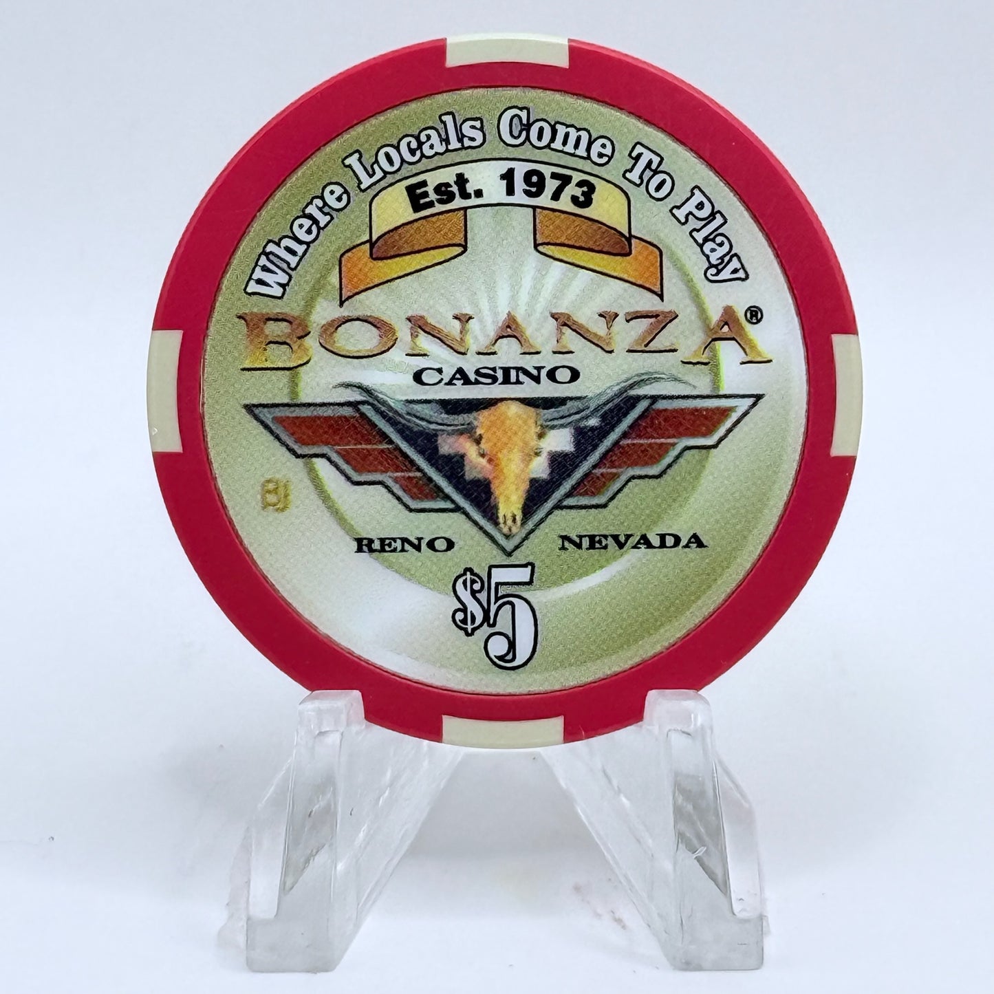Bonanza Casino Reno Nevada 2004 '1924 Ford Roadster Hi-boy' LE $5 Casino Chip E3422