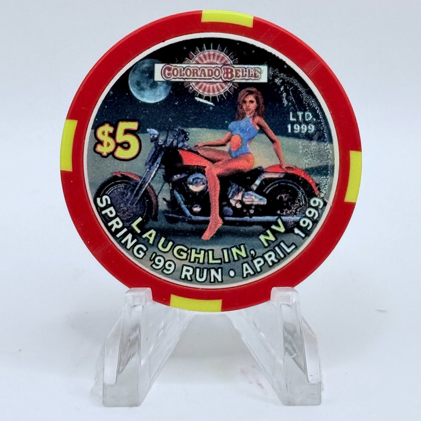 Colorado Belle Laughlin Nevada 1999 'Spring Run' LE $5 Casino Chip V2306