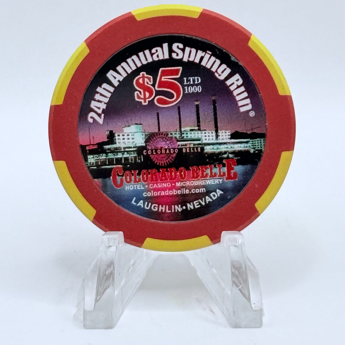 Colorado Belle Laughlin Nevada 2006 '24th Annual Spring Run' LE $5 Casino Chip E5422