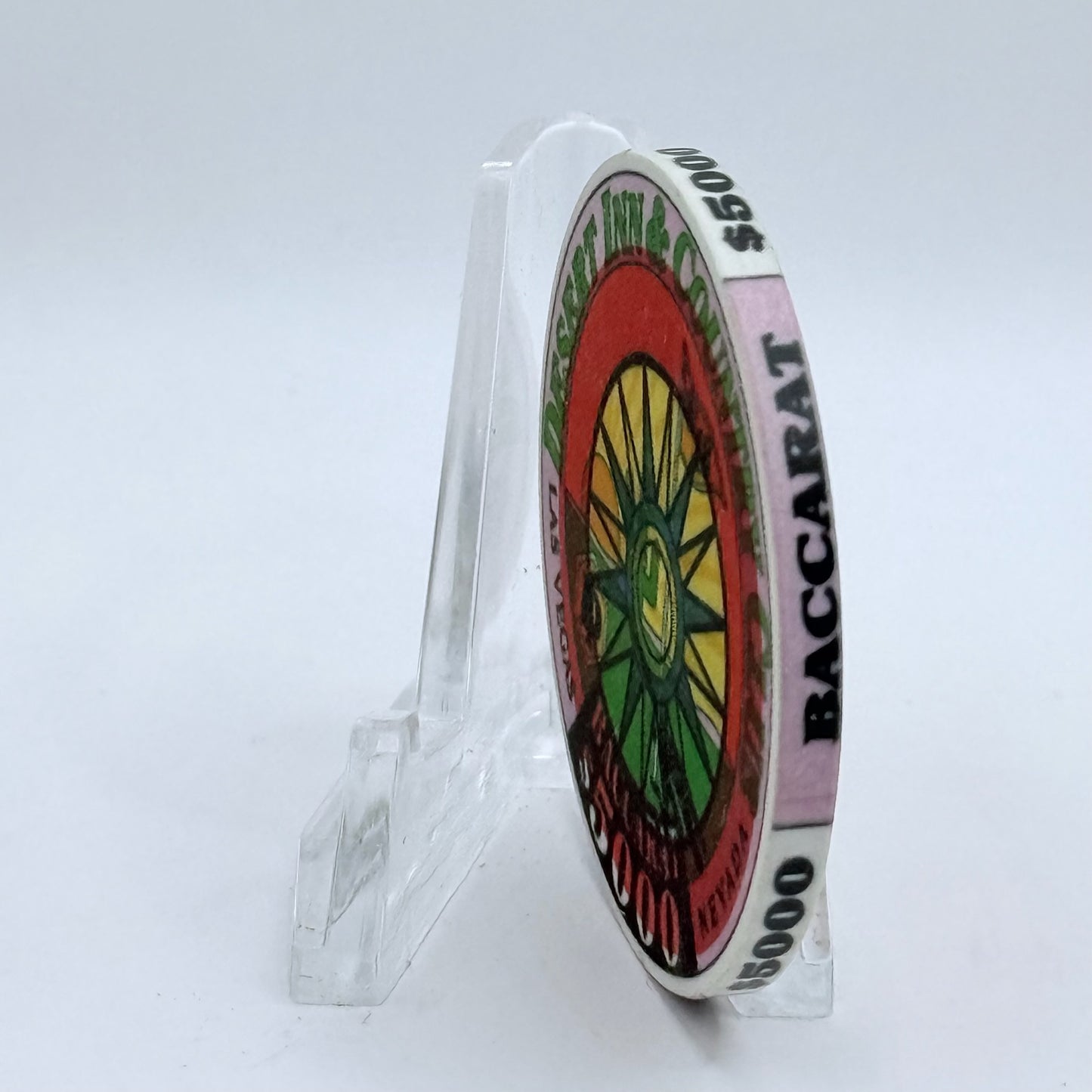 Desert Inn & County Club Casino Las Vegas Nevada 1991 Baccarat $5000 "Canceled" Casino Chip V2329.C