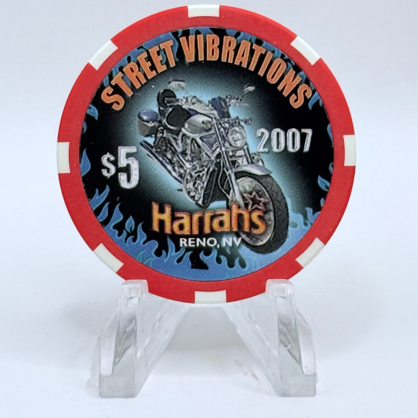 Harrah's Reno Nevada 2007 'Street Vibrations Series' LE $5 Casino Chip E6543