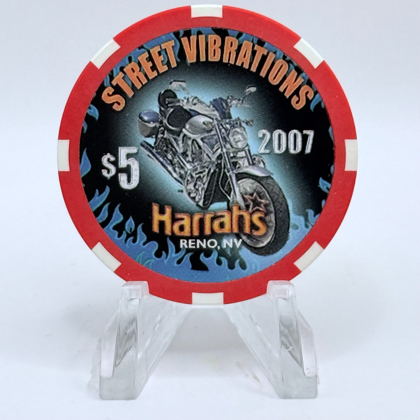 Harrah's Reno Nevada 2007 'Street Vibrations Series' LE $5 Casino Chip E6543
