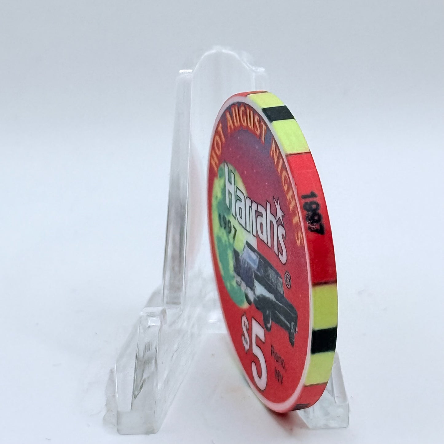 Harrah's Reno Nevada 1997 'Hot August Nights' LE $5 Casino Chip N9883