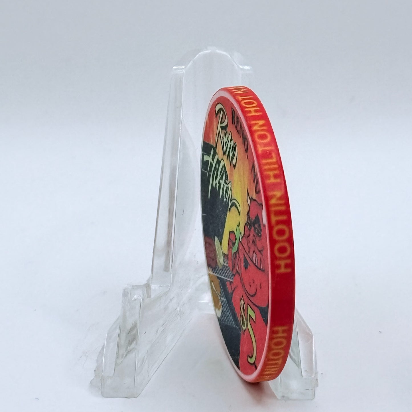 Hilton Resort Reno Nevada 1998 'Hootin Hilton Hot N' Fiery Weekend' LE $5 Casino Chip N9940