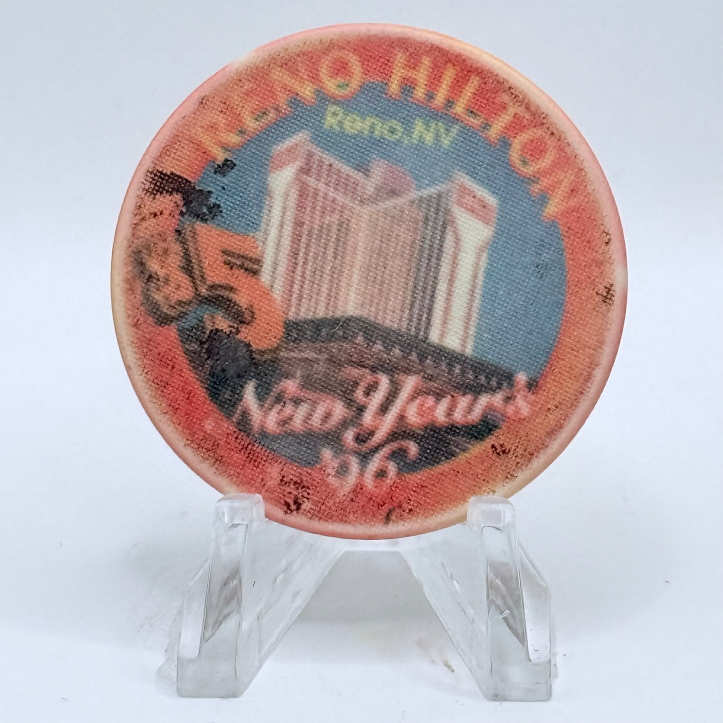 Hilton Resort Reno Nevada 1996 'New Years' LE $5 Casino Chip N9941