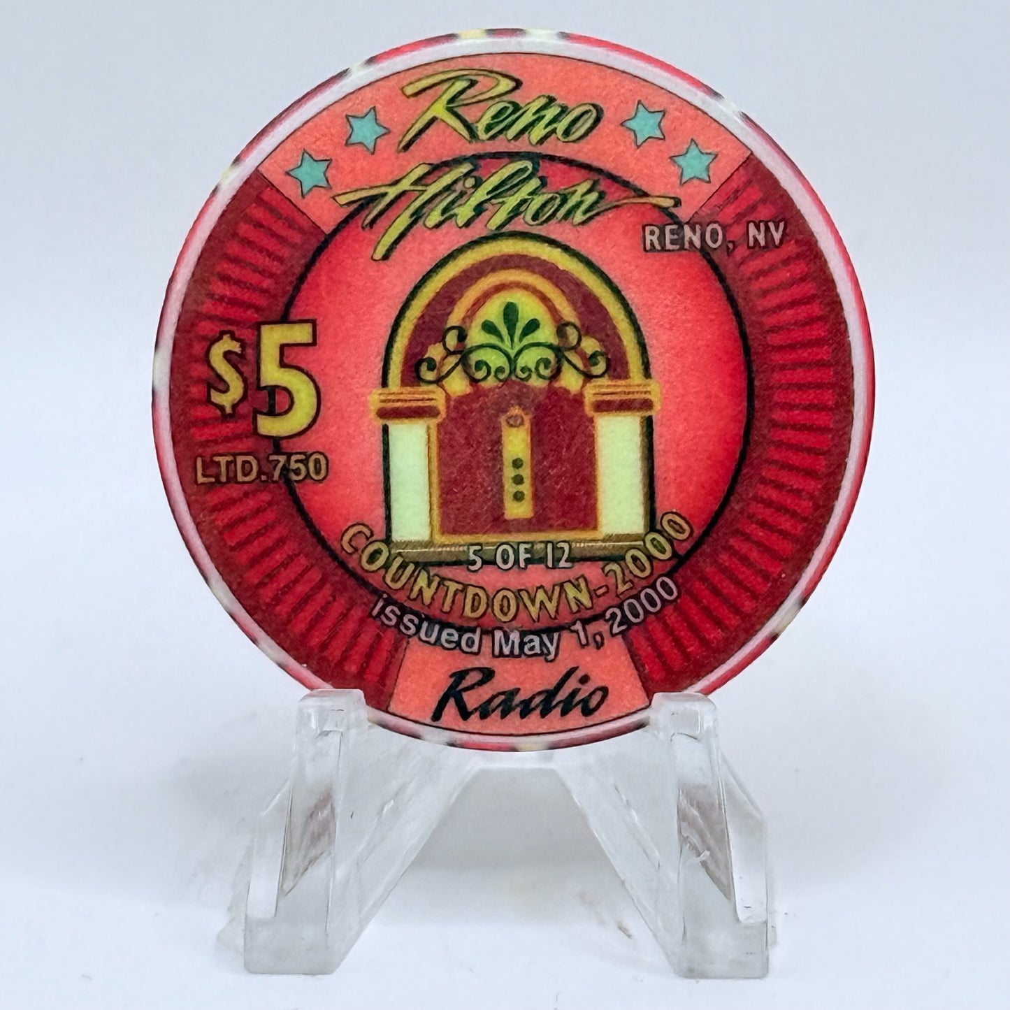 Hilton Resort Reno Nevada 1999 Series 1 LE $5 Casino Chip V4565