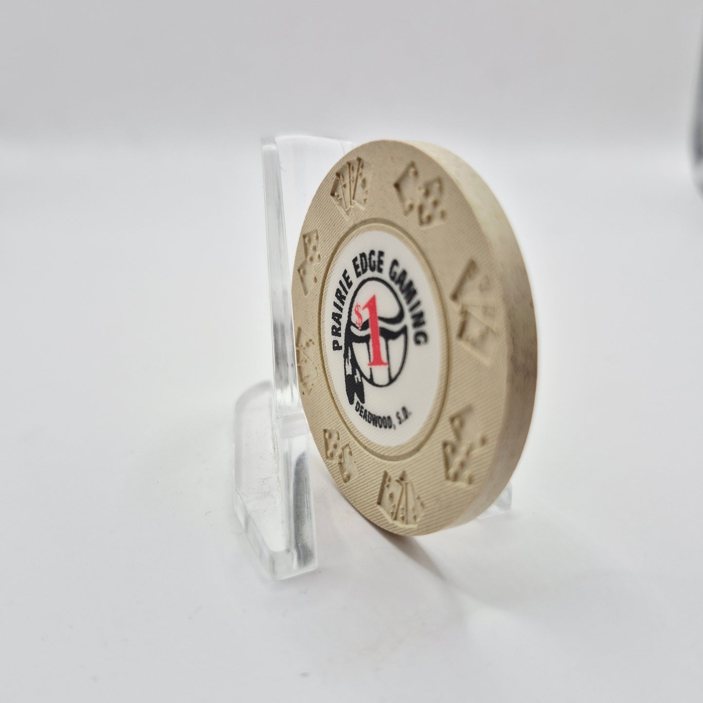Prairie Edge Gaming Casino Deadwood South Dakota 1990 'UNCIRCULATED' $1 Casino Chip