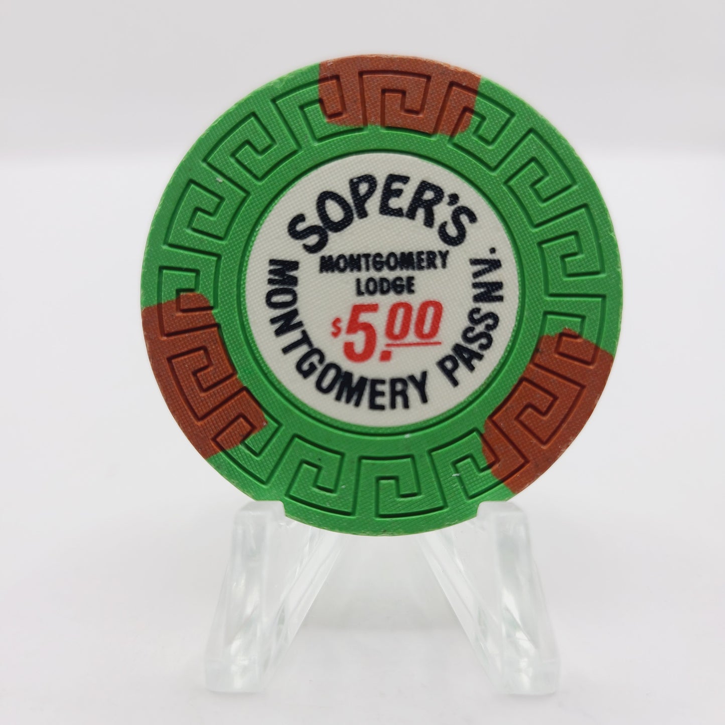 Montgomery Lodge "Soper’s" Montgomery Pass Nevada 1987 $5 Casino chip N5650