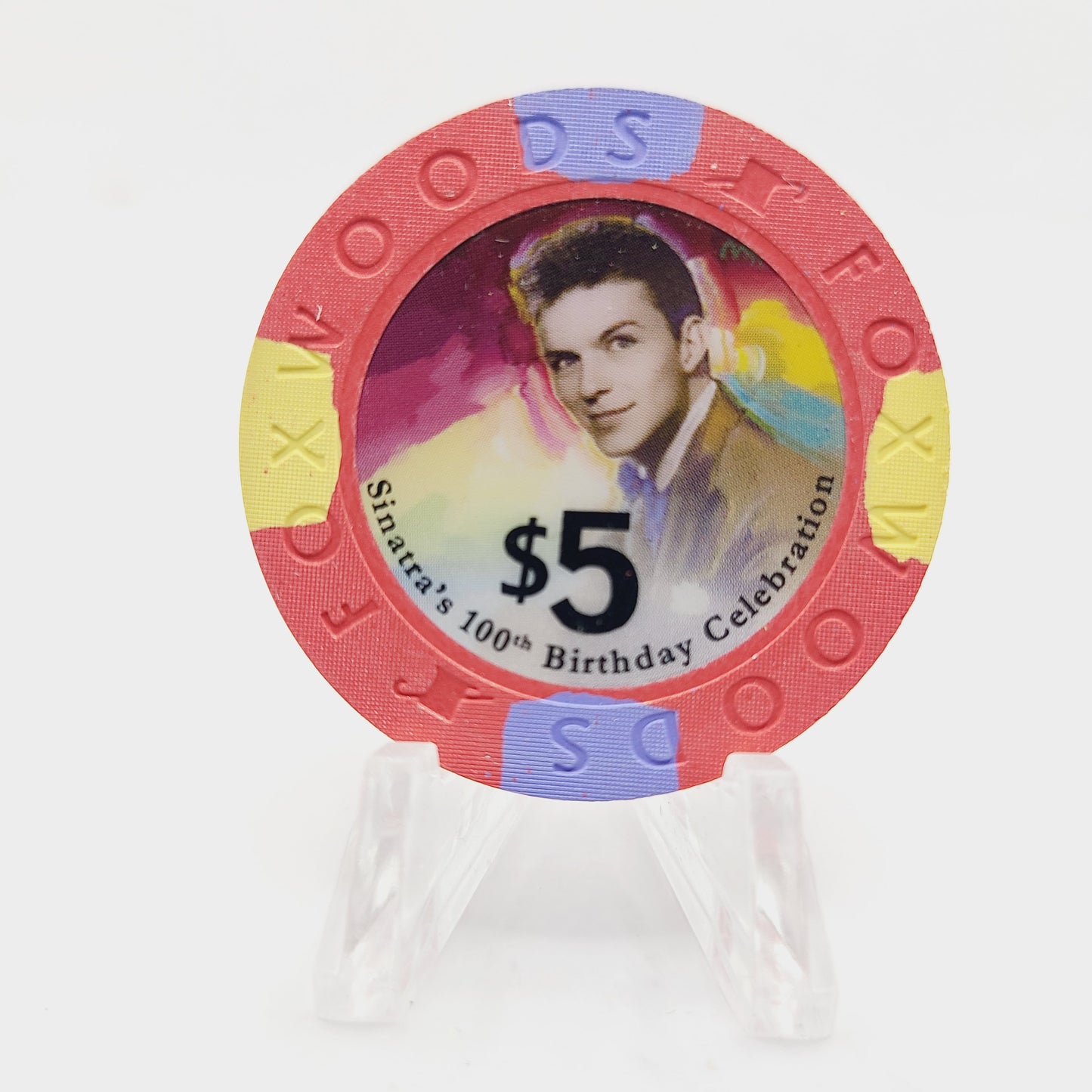 Foxwoods Resort Casino Ledyard Connecticut 2015 "Frank Sinatra's 100th Birthday" $5 Casino Chip