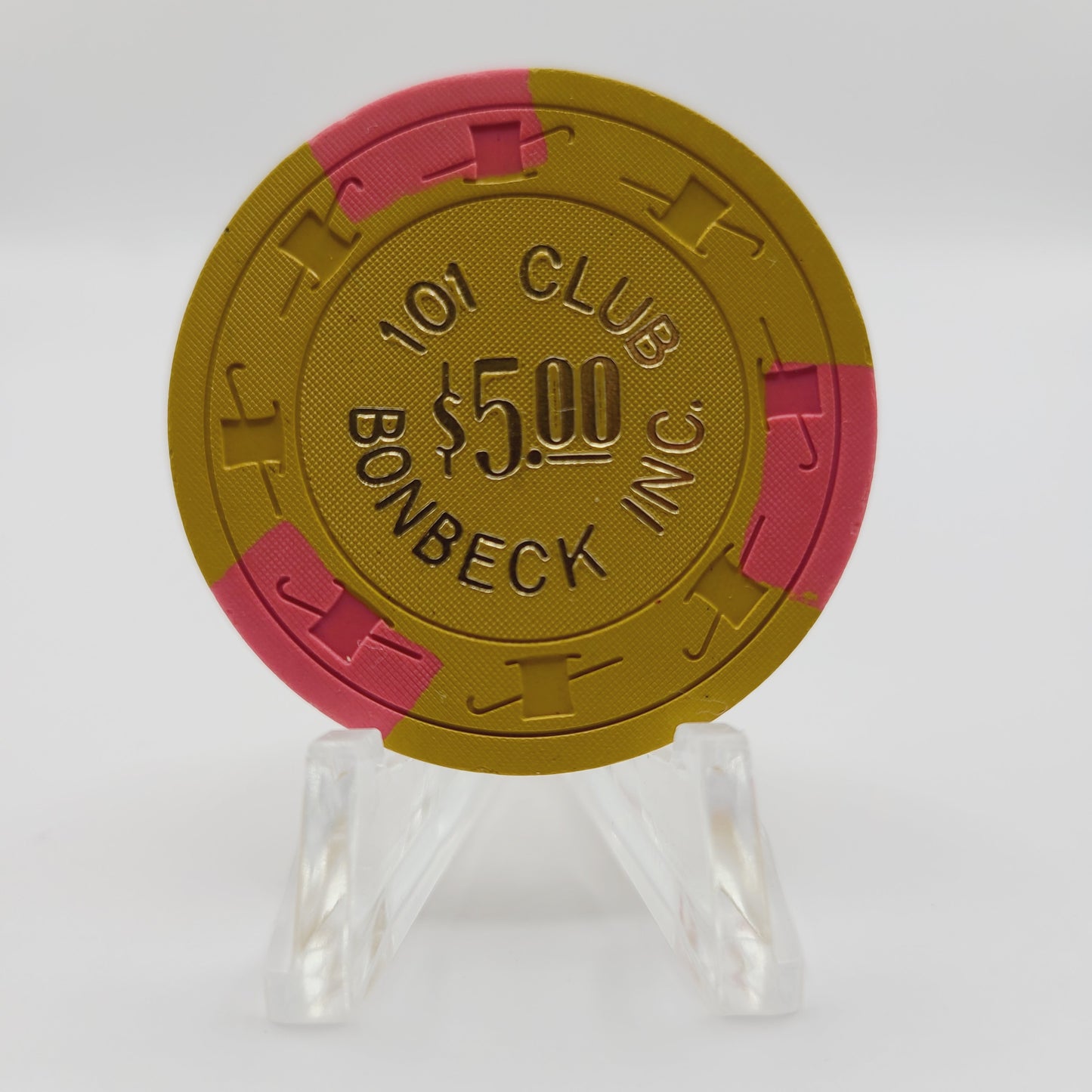 101 Club Bonbeck , Inc. Casino Las Vegas Nevada 1969 $5 Casino Chip N3757