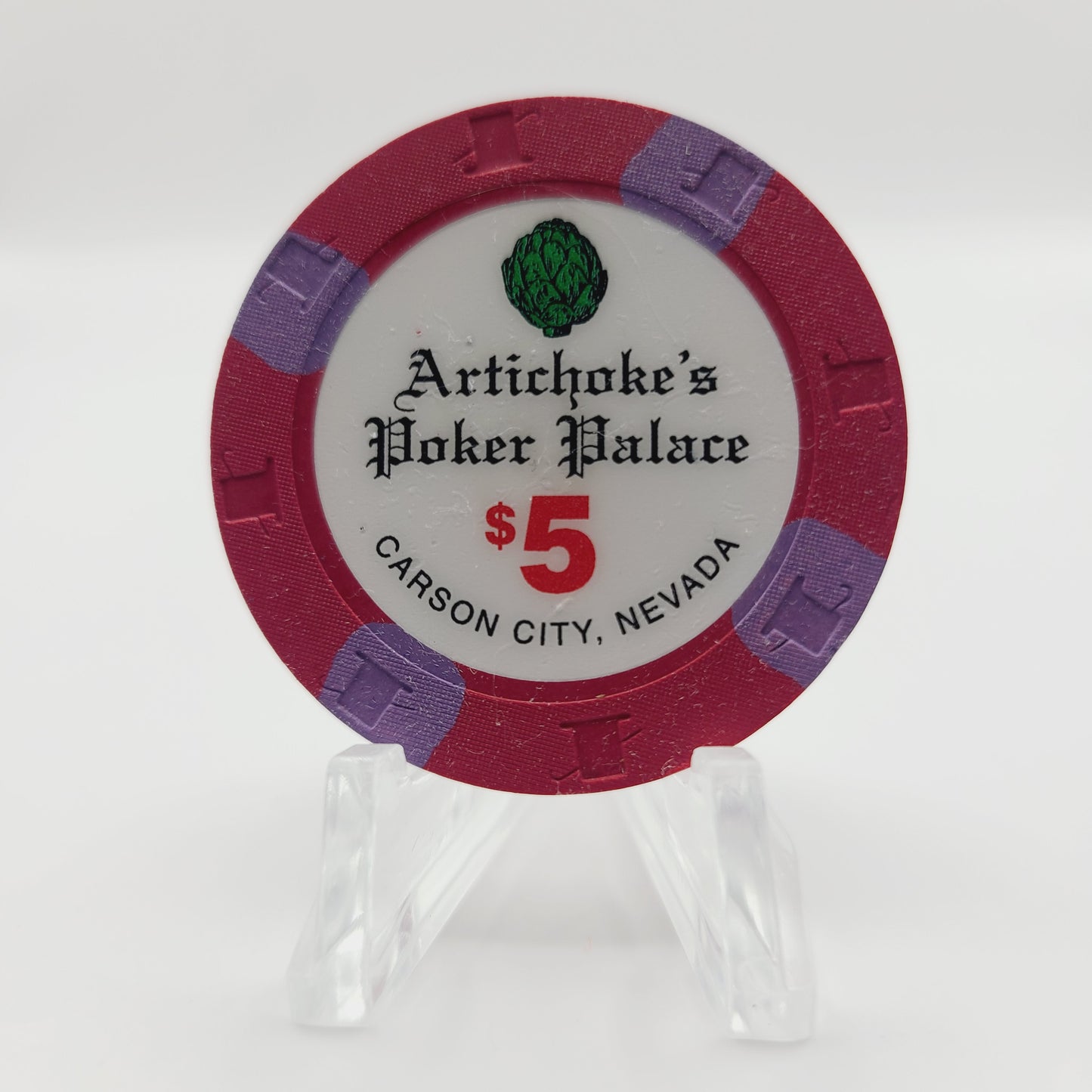 Artichoke Poker Palace Carson City Nevada 1997 $5 Casino Chip N9275