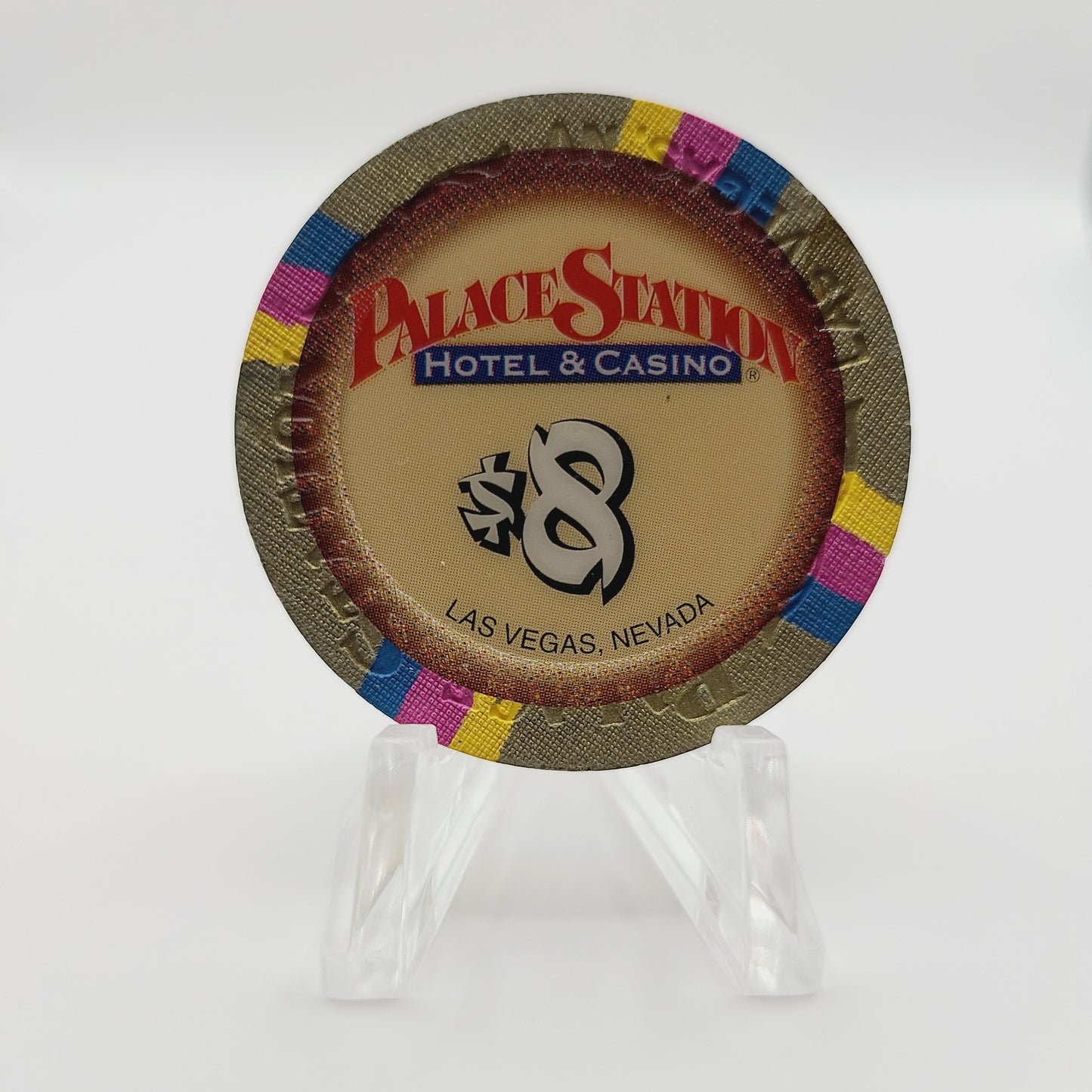 Palace Station Hotel Casino Las Vegas Nevada 2001 $8 Casino Chip V6506