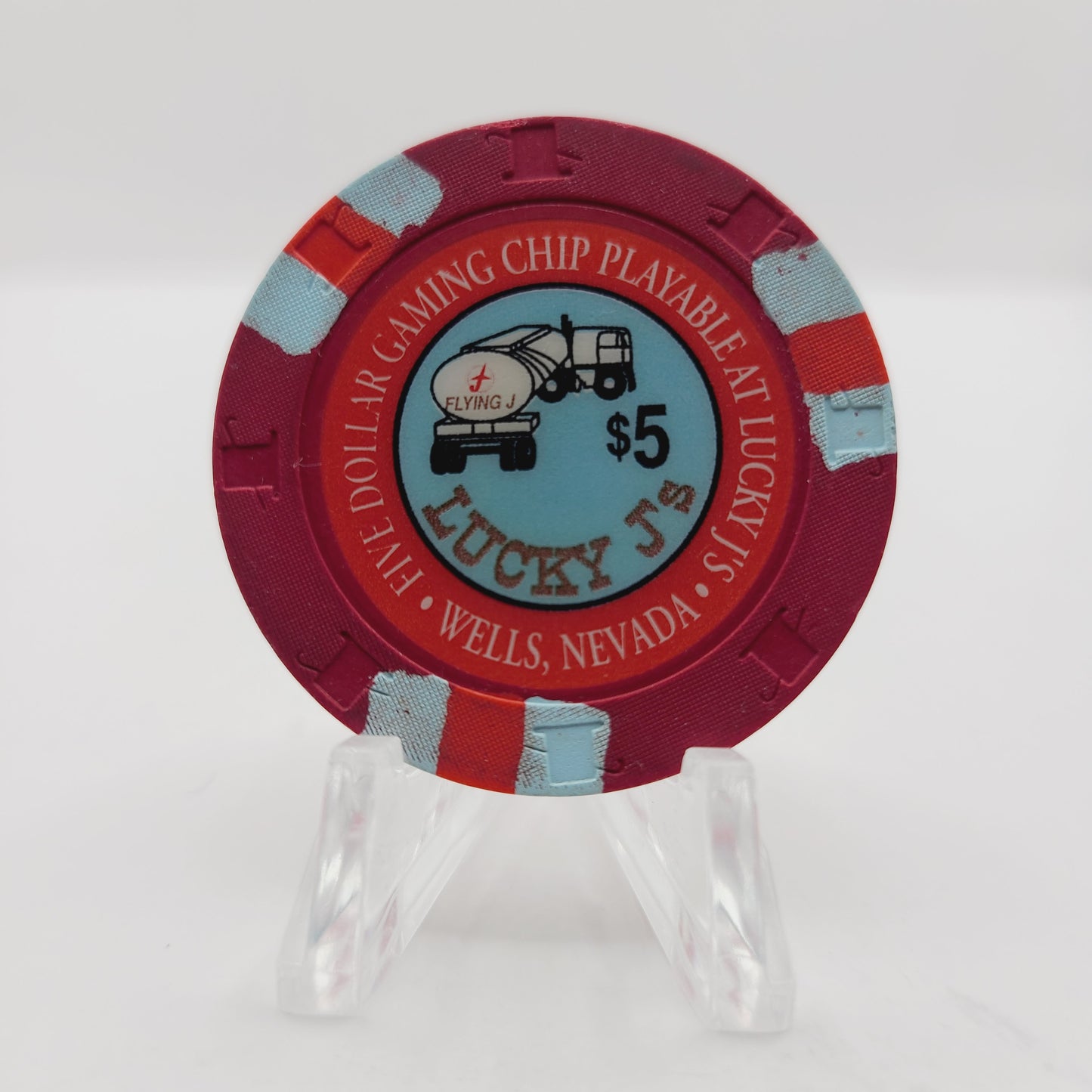Lucky J's Casino Wells Nevada 1994 $5 Casino Chip N2730