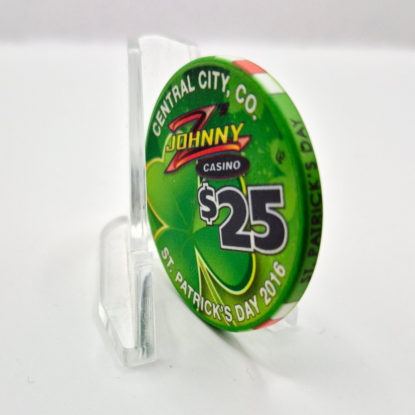 Johnny Z's Casino Central City Colorado 'St Patrick's Day 2016' $25 Casino Chip