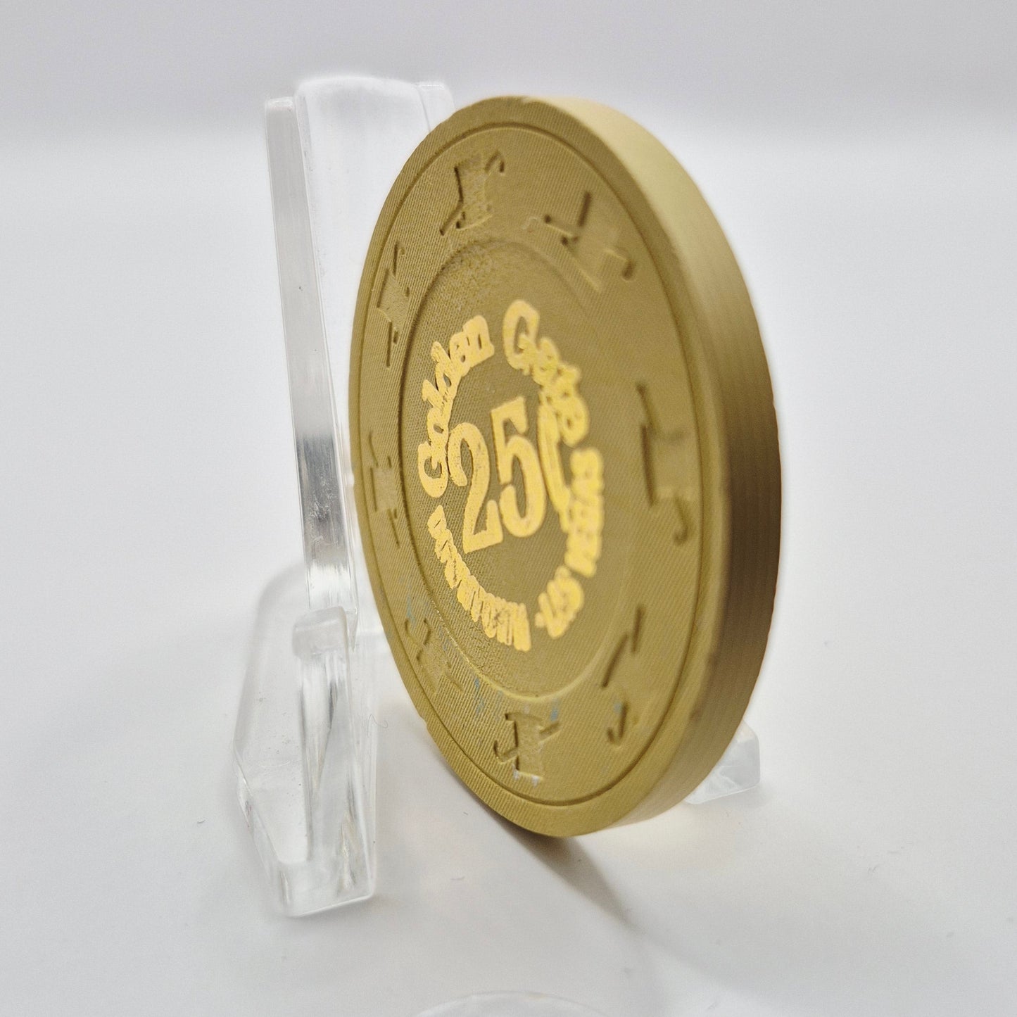 Golden Gate Las Vegas Nevada 1980's $0.25 Casino Chip N7142