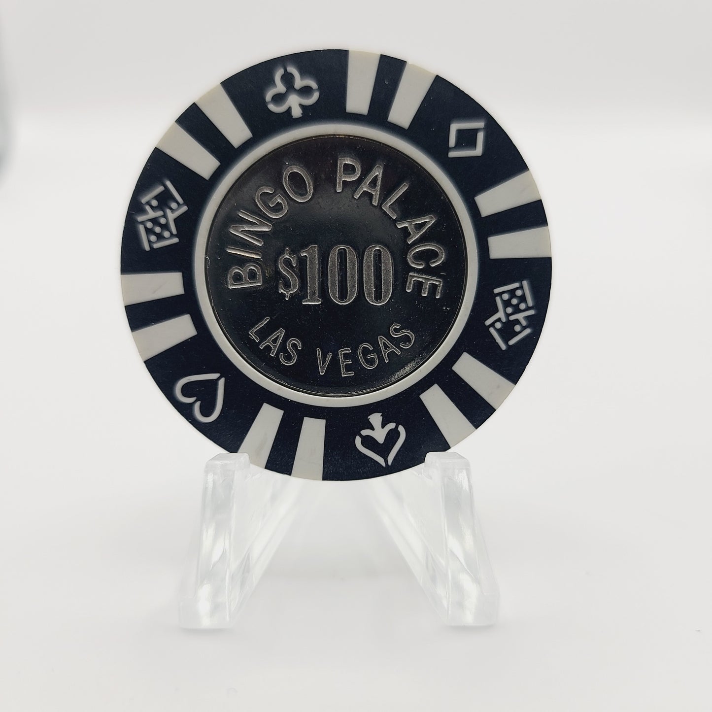 Bingo Palace Las Vegas Nevada 1990's $100 Coin Inlay Chip N1363.1 *Fantasy