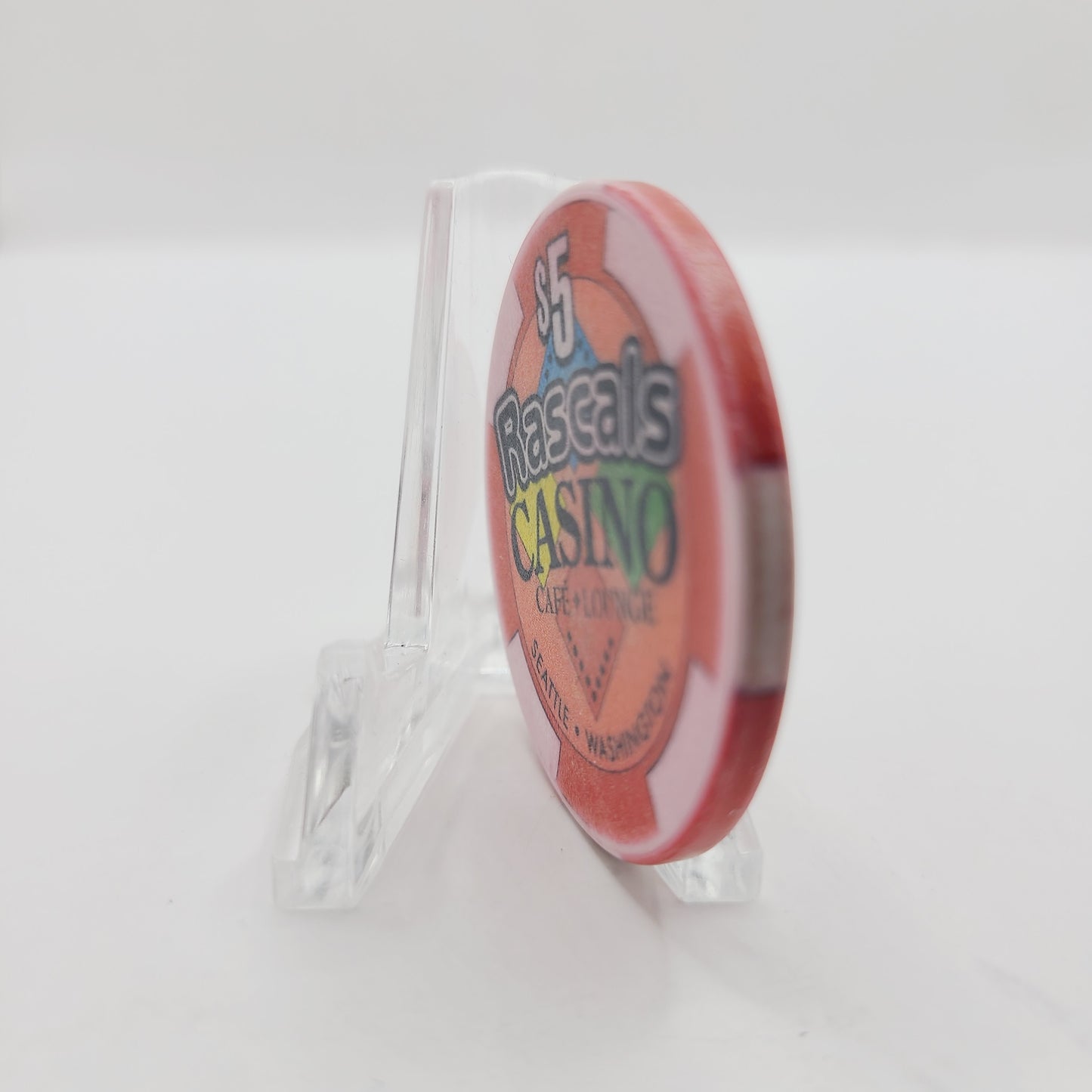 Rascals Casino Seattle Washington "Card Room" $5 Casino Chip