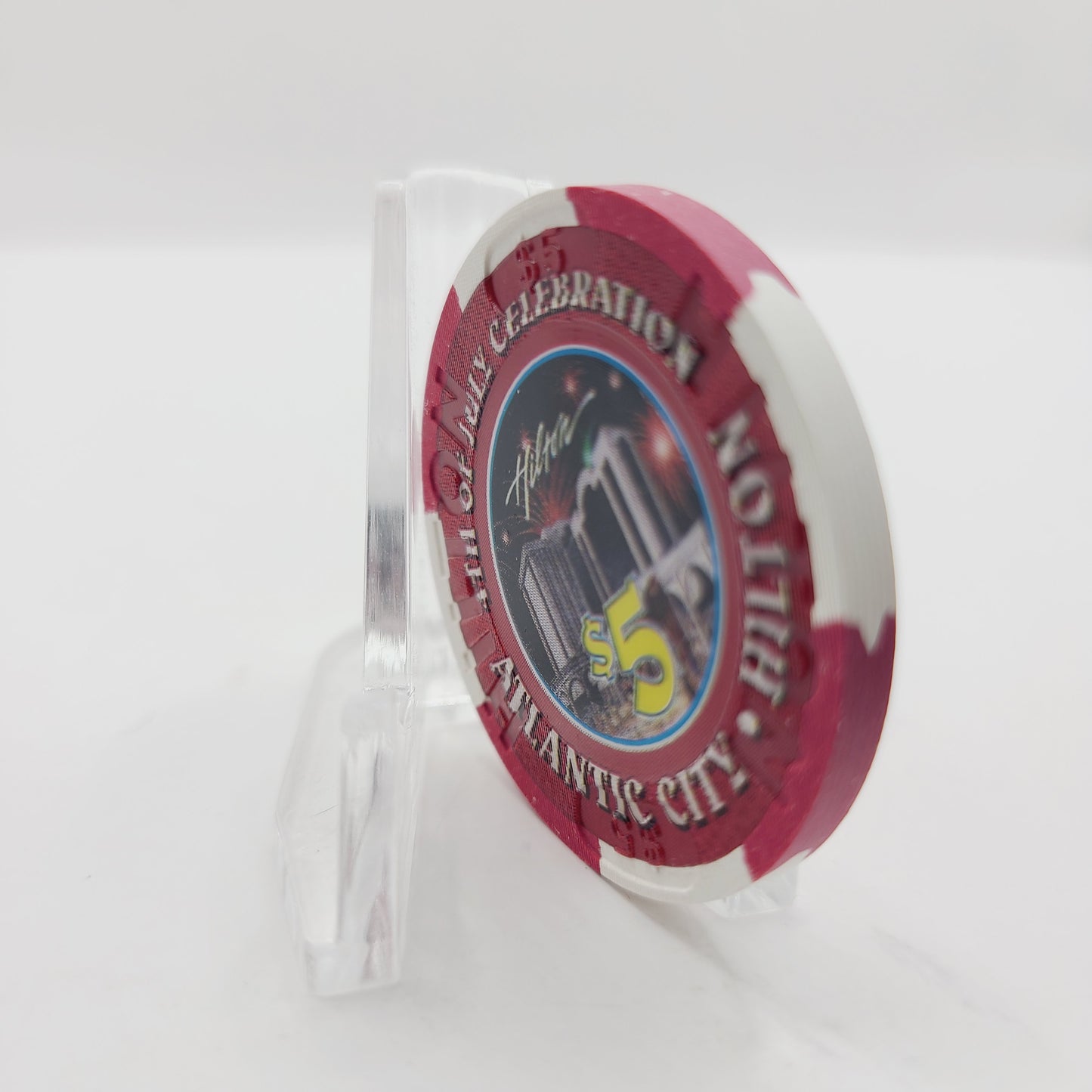 Atlantic City Hilton Atlantic City New Jersey "Independence Day" $5 Casino Chip