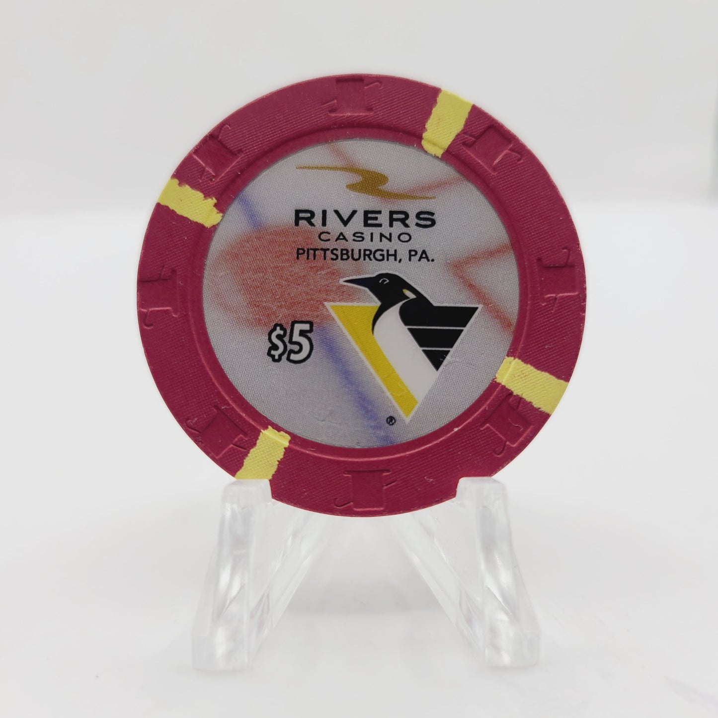 Rivers Casino Pittsburgh Pennsylvania 2017 "Pittsburgh Penguins" $5 Casino Chip