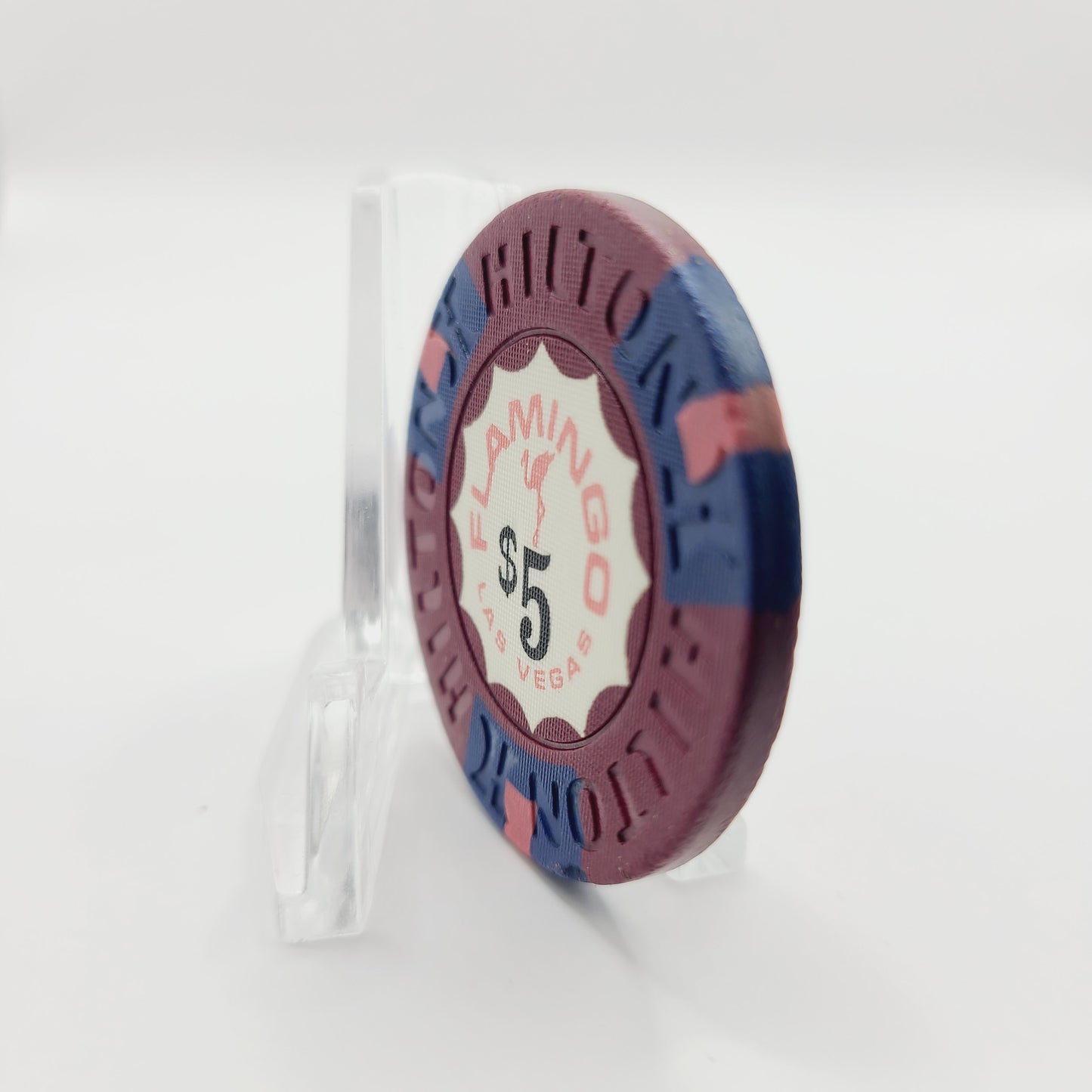Flamingo Hilton Hotel Casino Las Vegas Nevada 1973 $5 Casino chip N1590