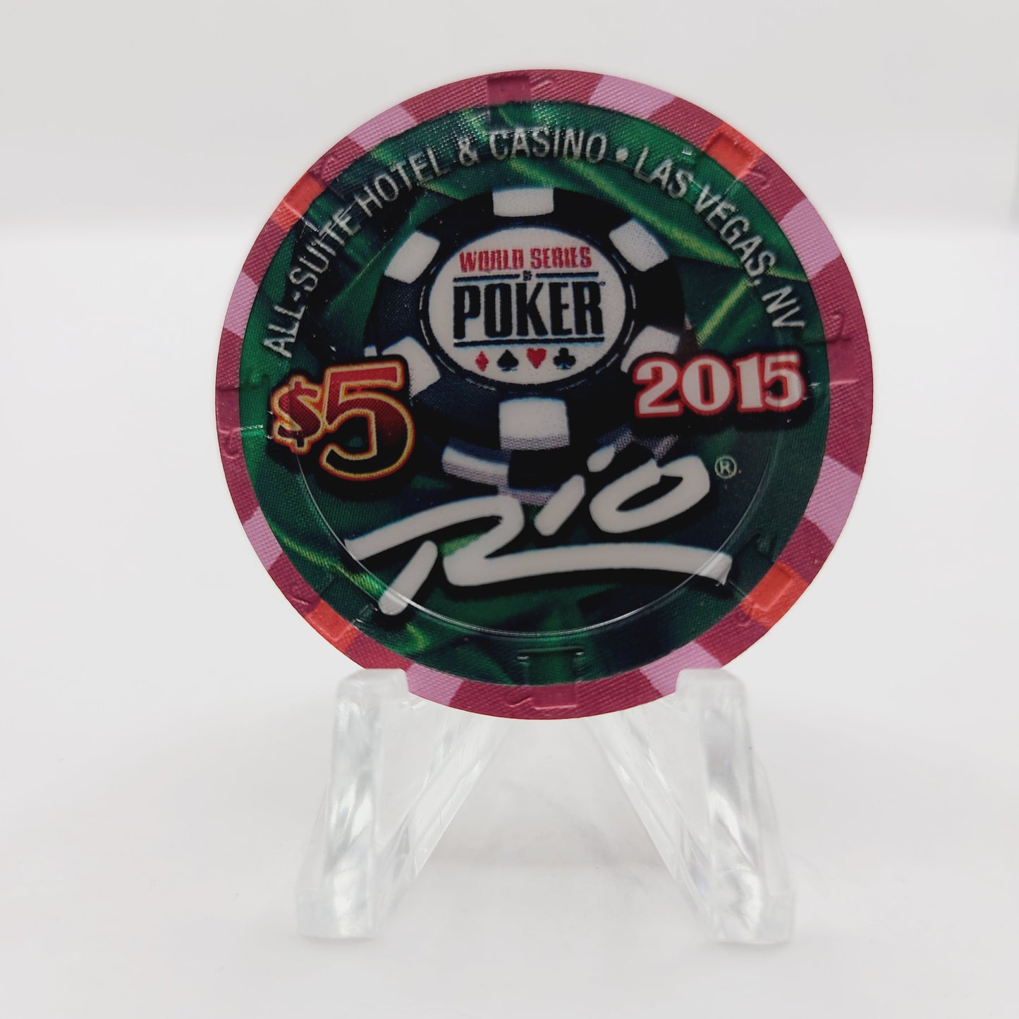 Rio Hotel Casino Las Vegas Nevada 2015 WSOP "Spade Royal" $5 Casino Chip D1924 LTD1000