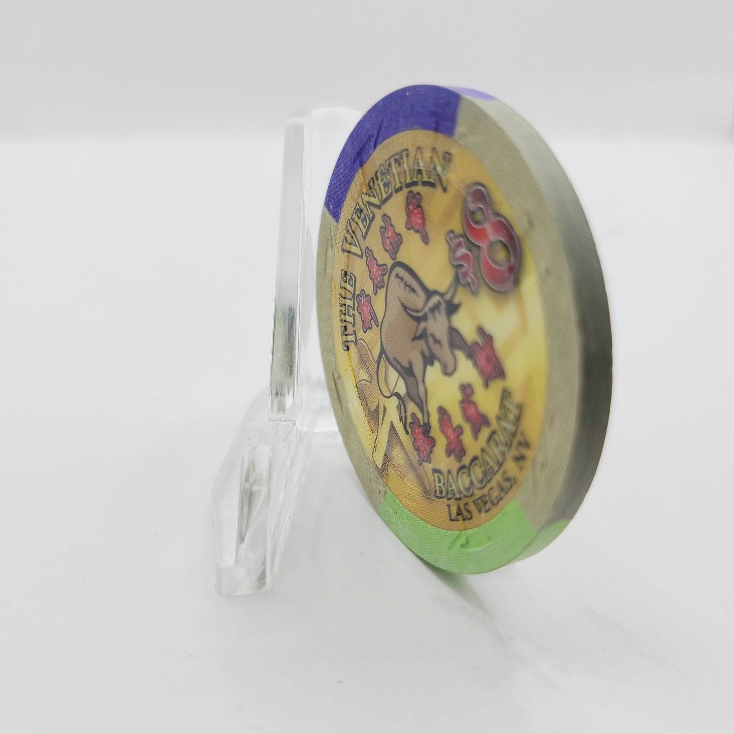 Venetian Resort Casino Las Vegas Nevada 2009 "Year of the Ox" Baccarat $8 Casino Chip E8404