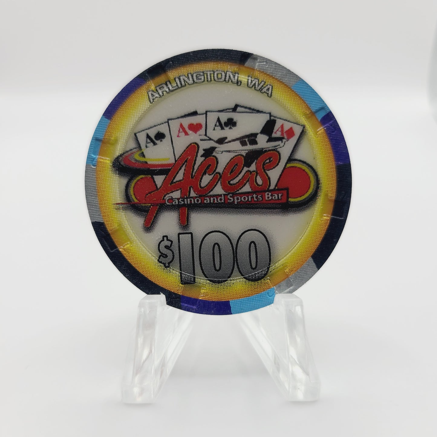 Ace's Casino & Sports Bar Arlington Washington $100 Casino Chip