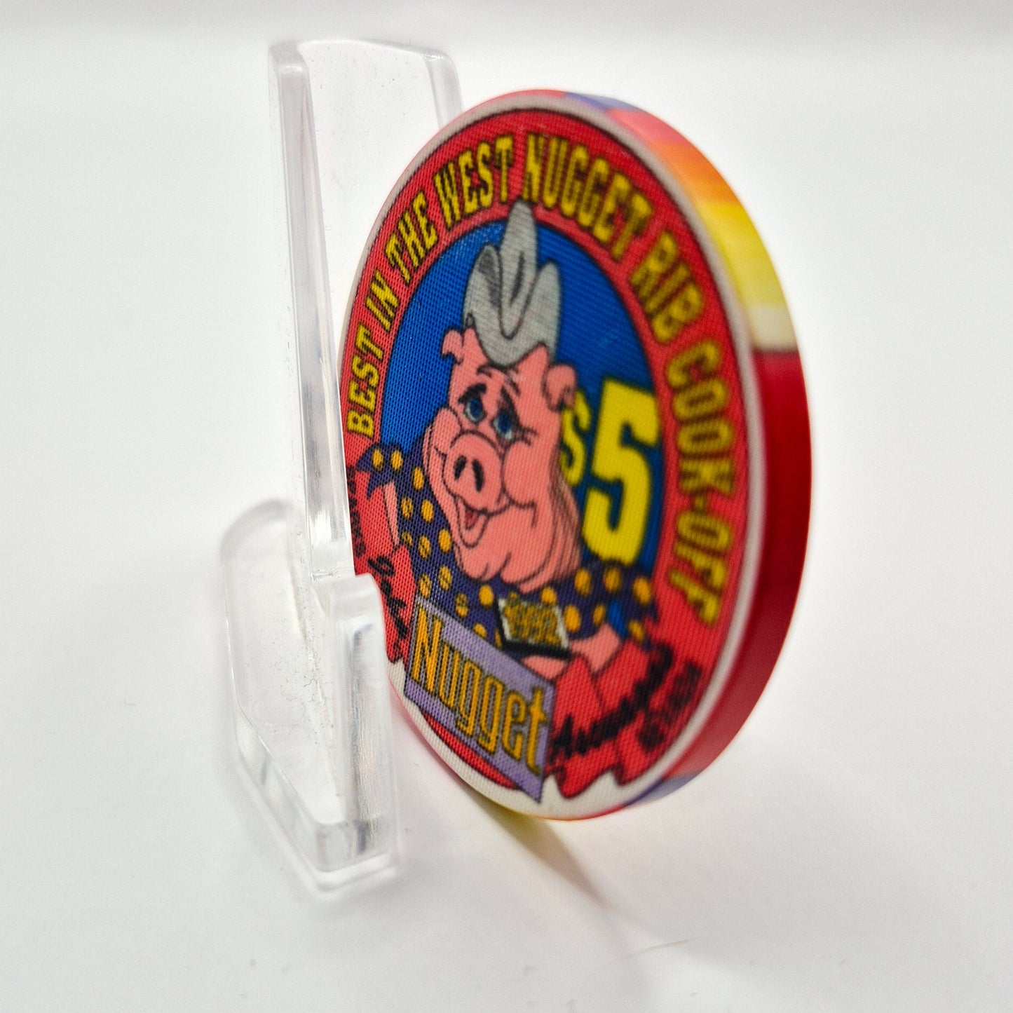 John Ascuaga's Nugget Sparks Nevada 1992 'Best in the West, Rib Cook-Off' LE $5 Casino Chip N0641