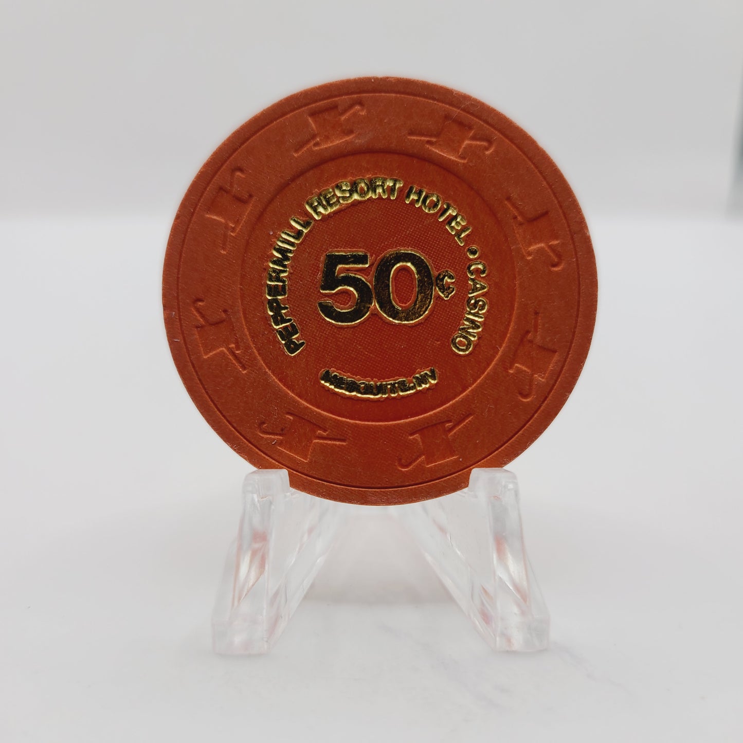Peppermill Resort Hotel Casino Mesquite Nevada 1981 $.50 Casino Chip N2008