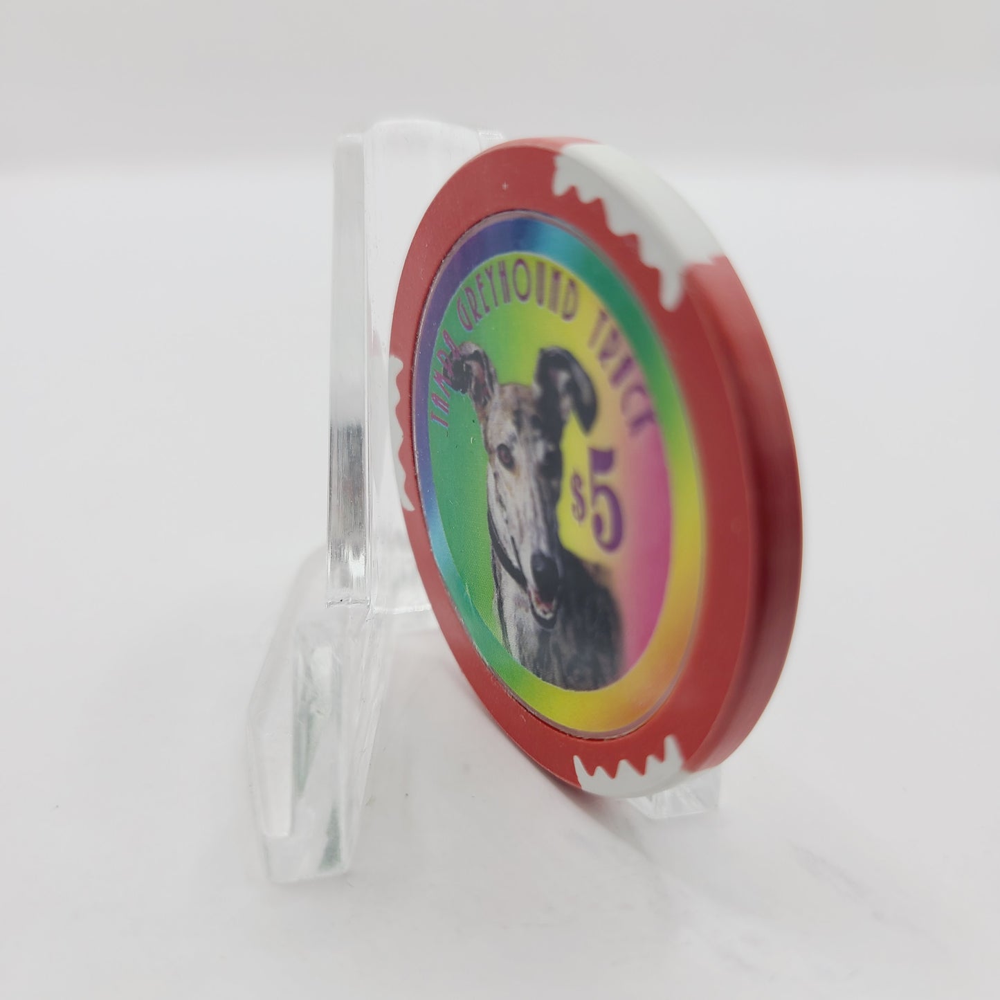 Lucky's Card Room @ Tampa Greyhound Track Tampa Florida $5 Casino Chip