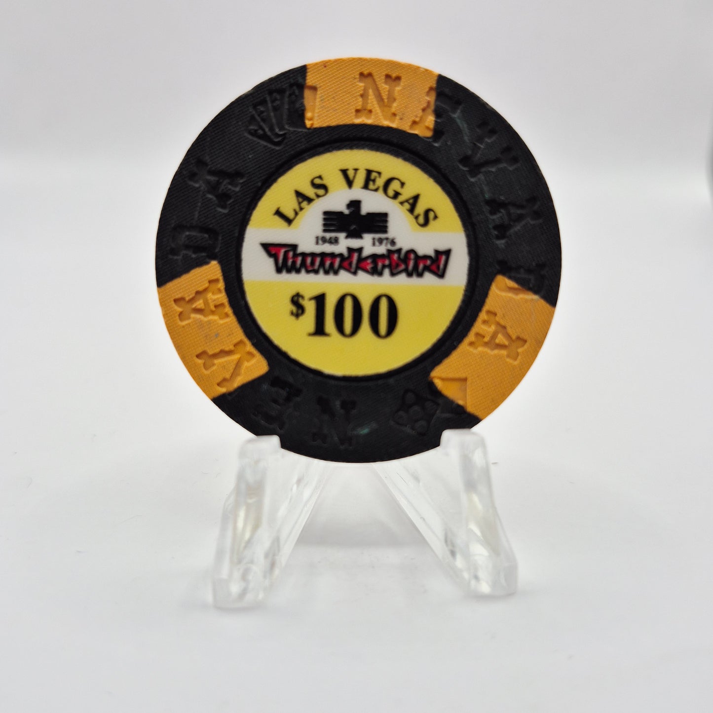 Thunderbird Hotel Casino Las Vegas Nevada 1995 "Borland Imitation" $100 Casino Chip N5981