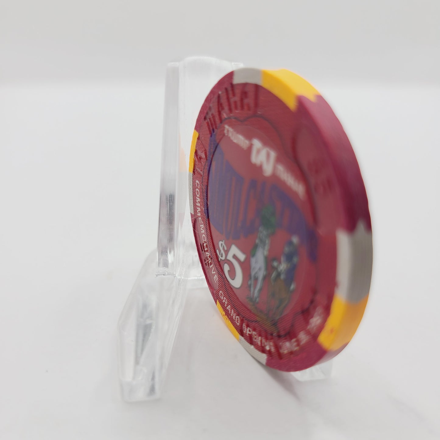 Trump Taj Mahal Hotel Casino Atlantic City New Jersey 1993 "Poker Room Grand Opening" $5 Casino Chip