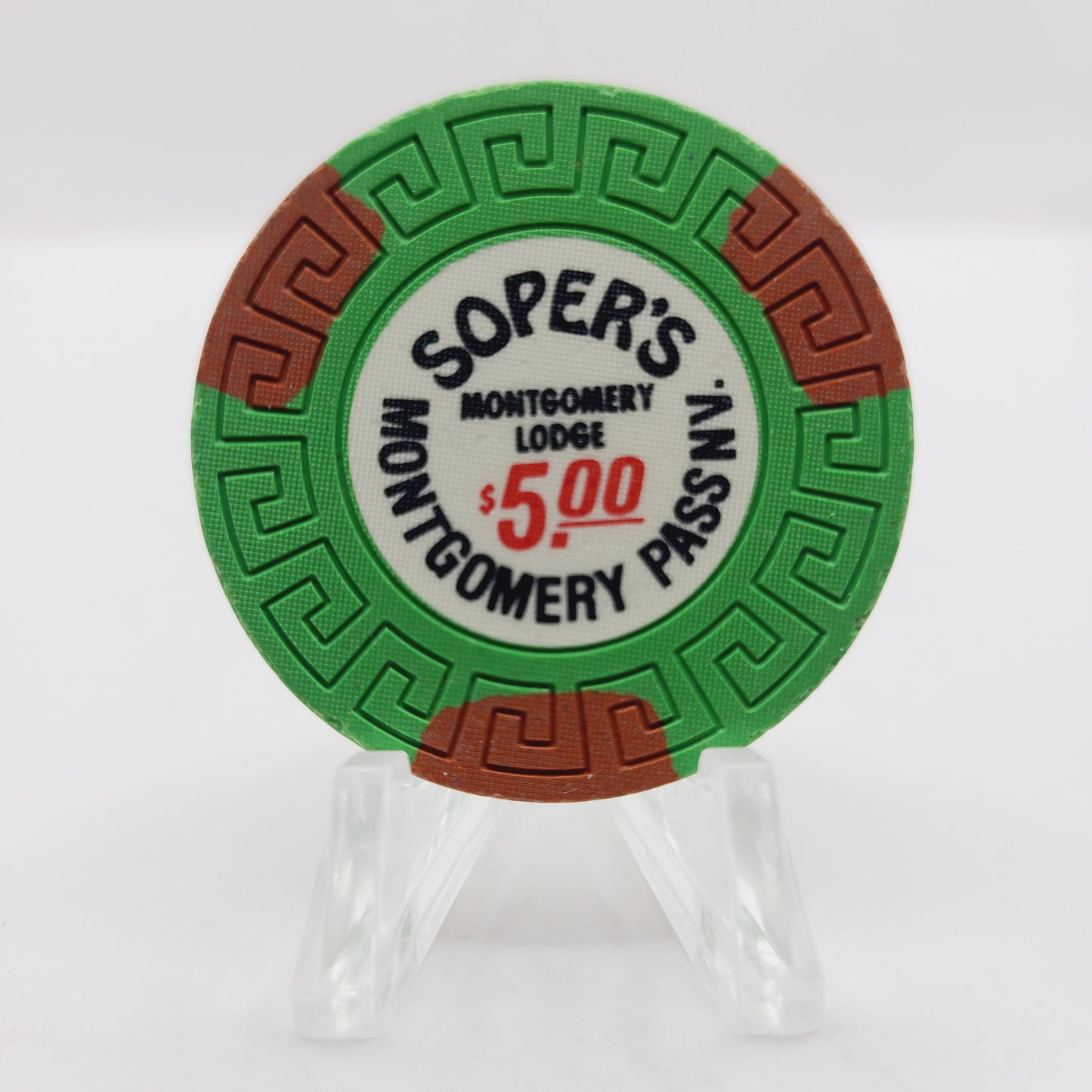 Montgomery Lodge "Soper’s" Montgomery Pass Nevada 1987 $5 Casino chip N5650