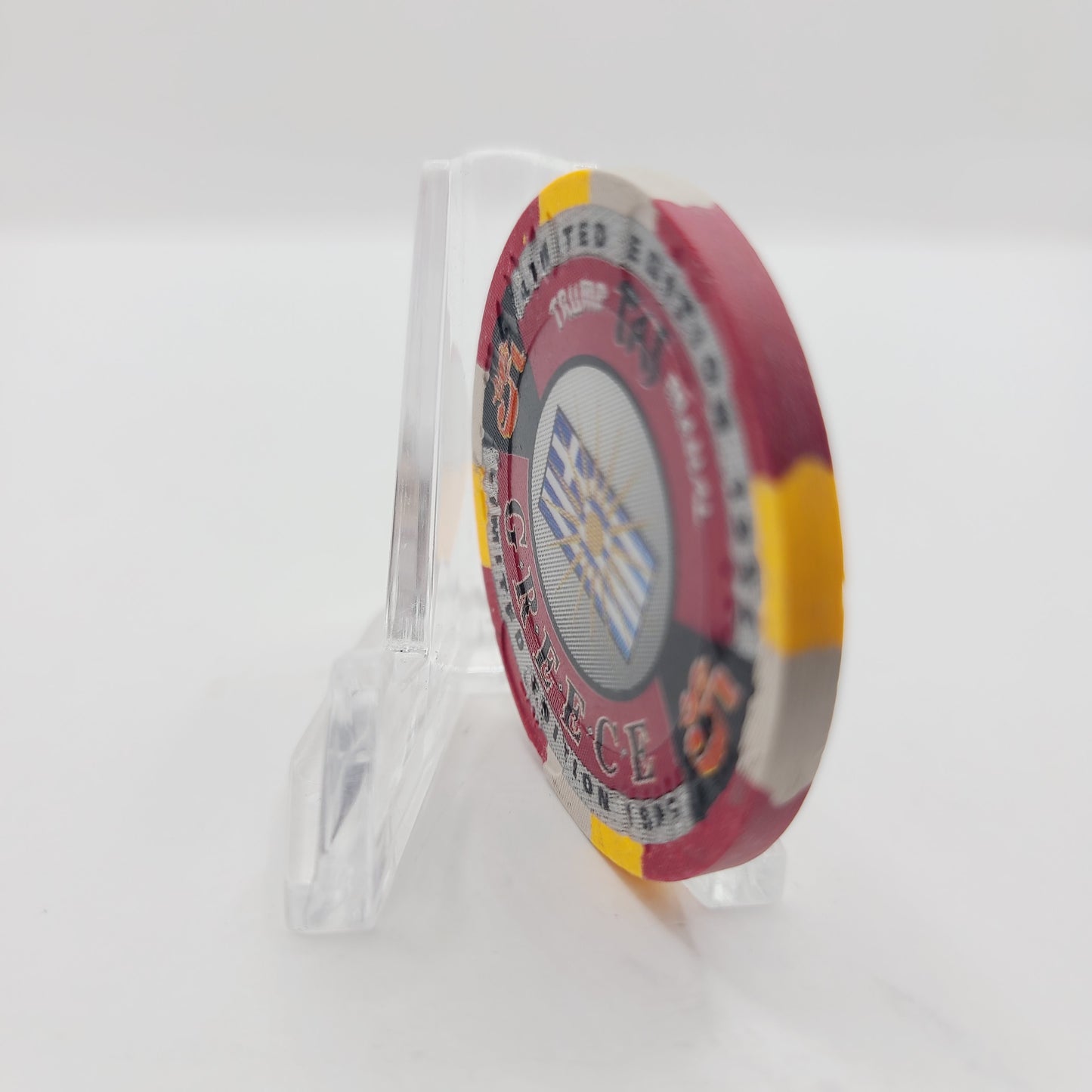 Trump Taj Mahal casino Atlantic City New Jersey 1995 Greece $5 Casino Chip