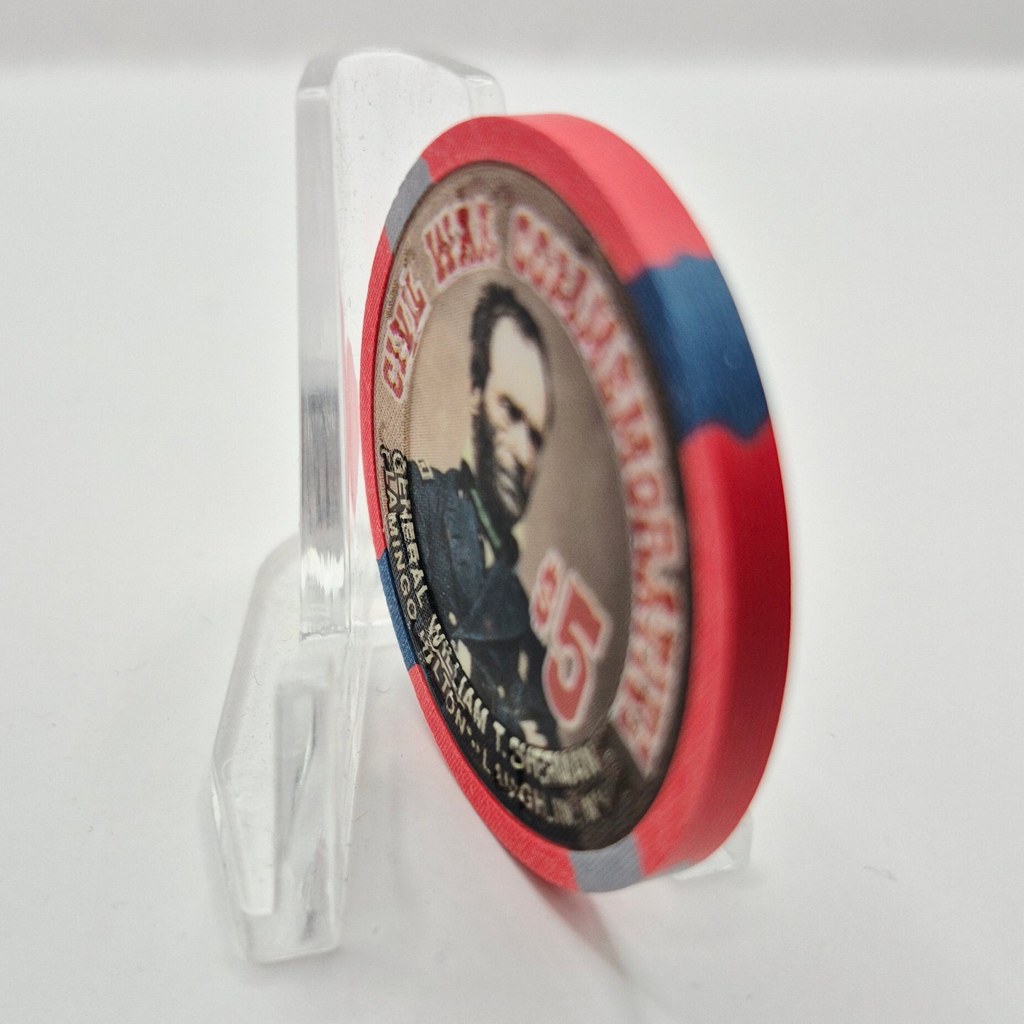 Flamingo Hilton Laughlin Nevada 1997 'William T Sherman' Series 9 LE $5 Casino Chip N8304