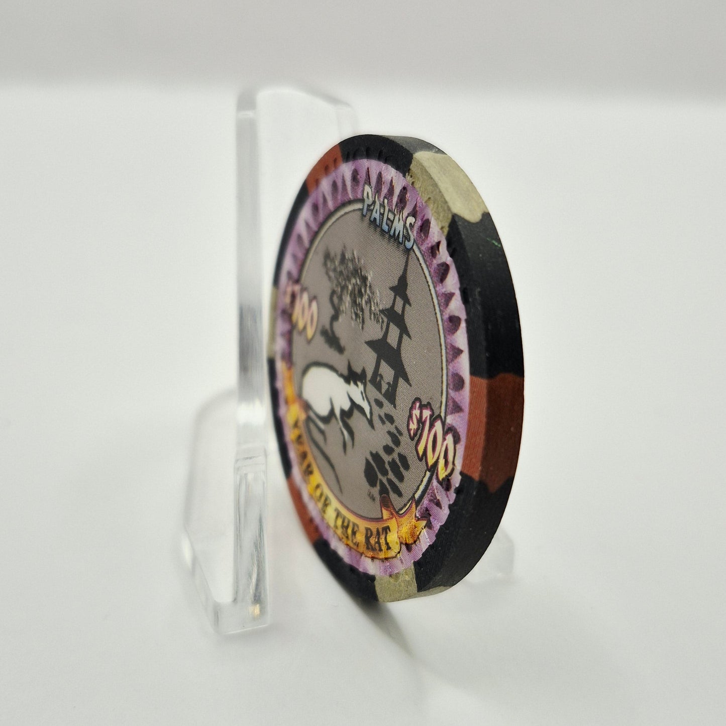 Palms Hotel Casino Las Vegas Nevada 2008 'Year of the Rat' $100 Casino Chip E6599